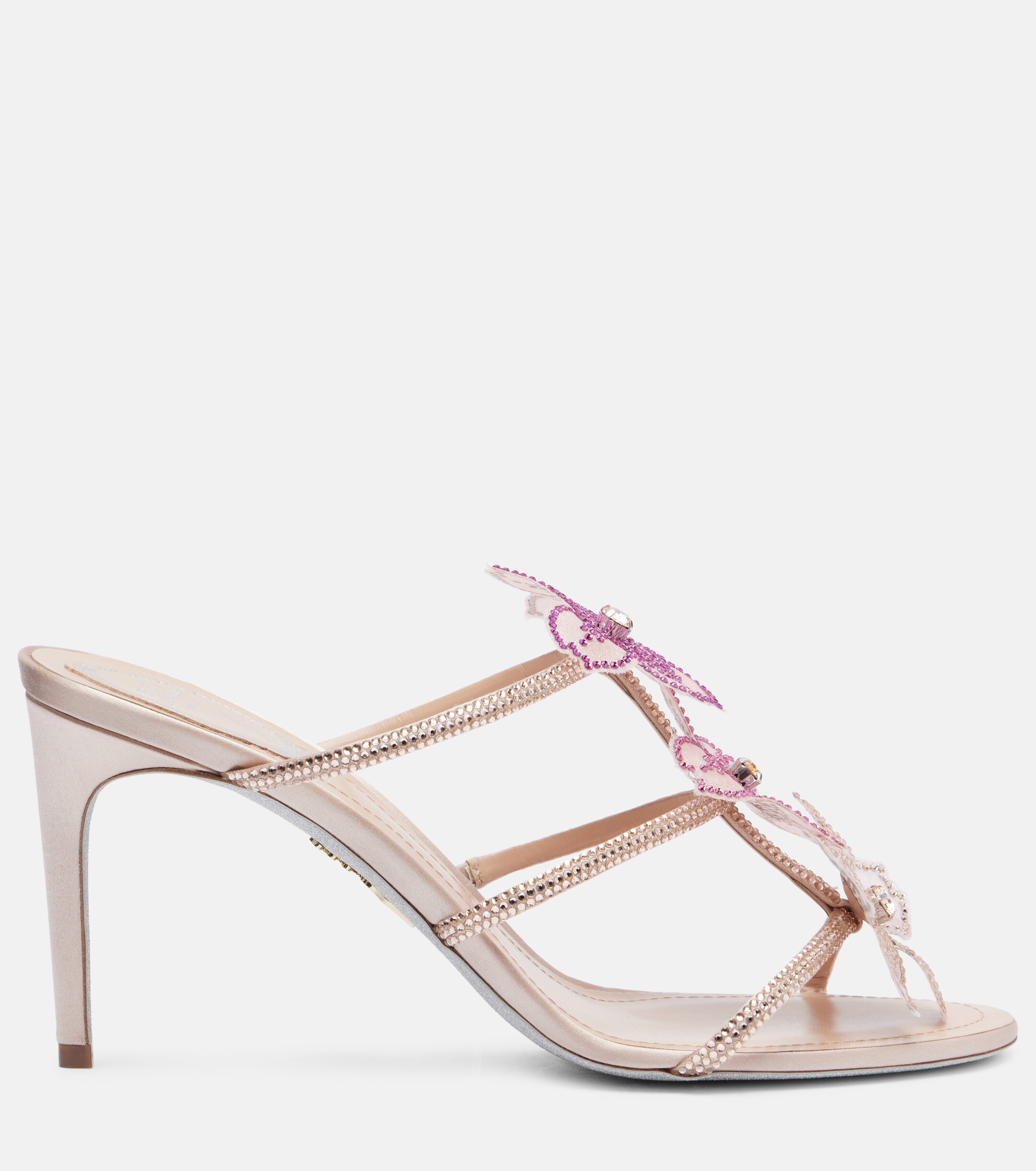 RENÉ CAOVILLA Peach Flower 80 leather sandals thumbnail