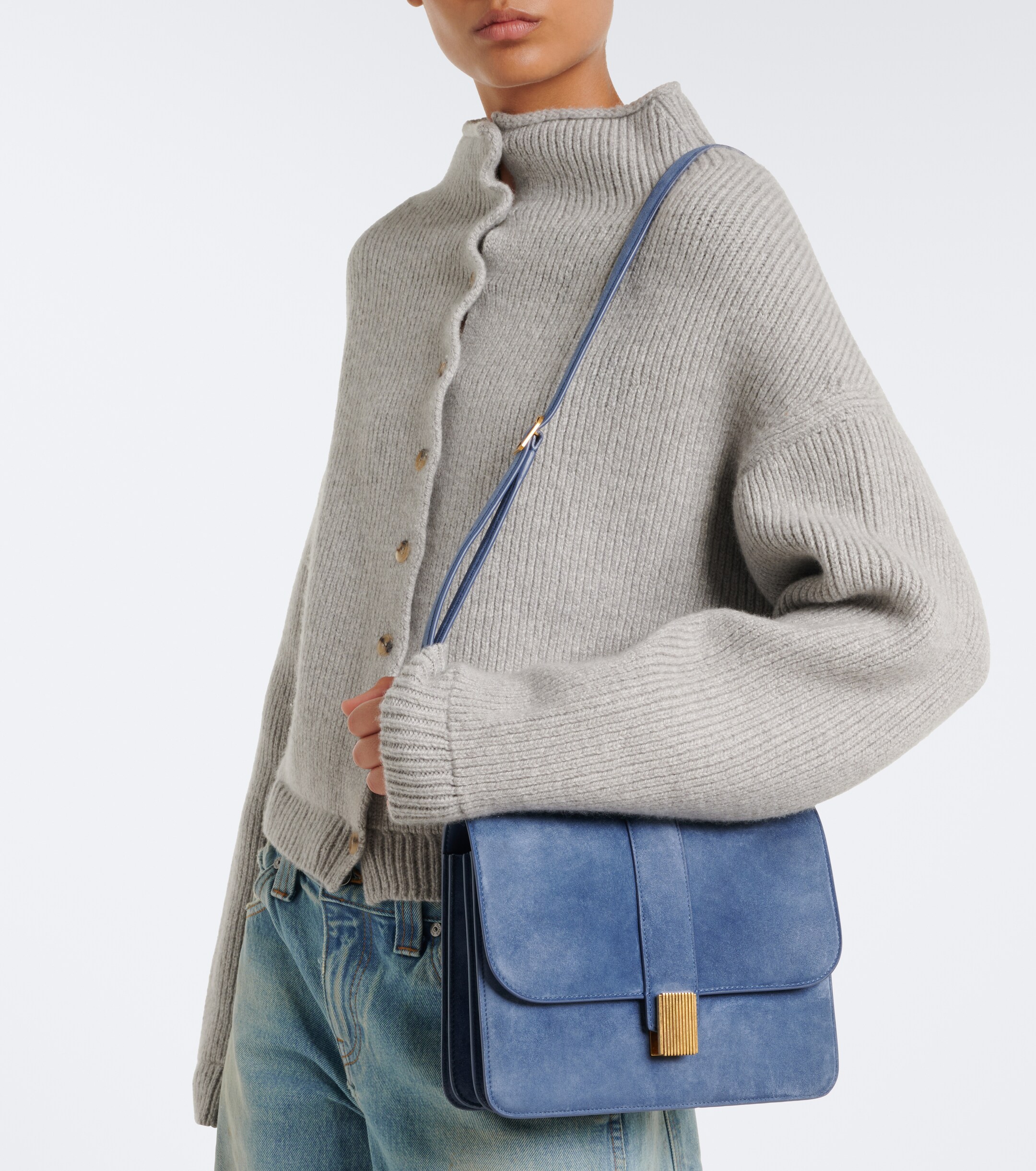 KHAITE Khaite Blake suede crossbody bag