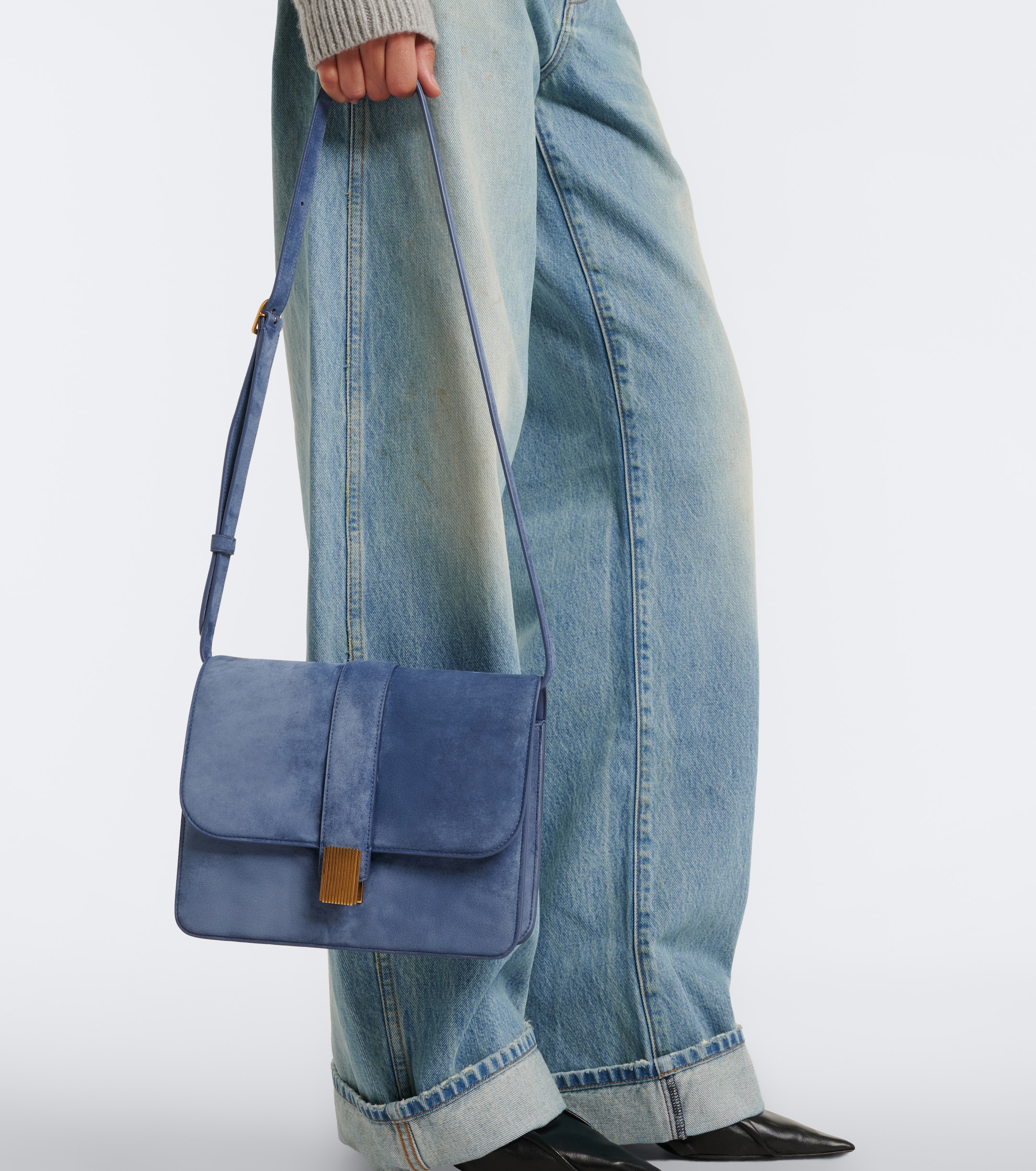 KHAITE Khaite Blake suede crossbody bag