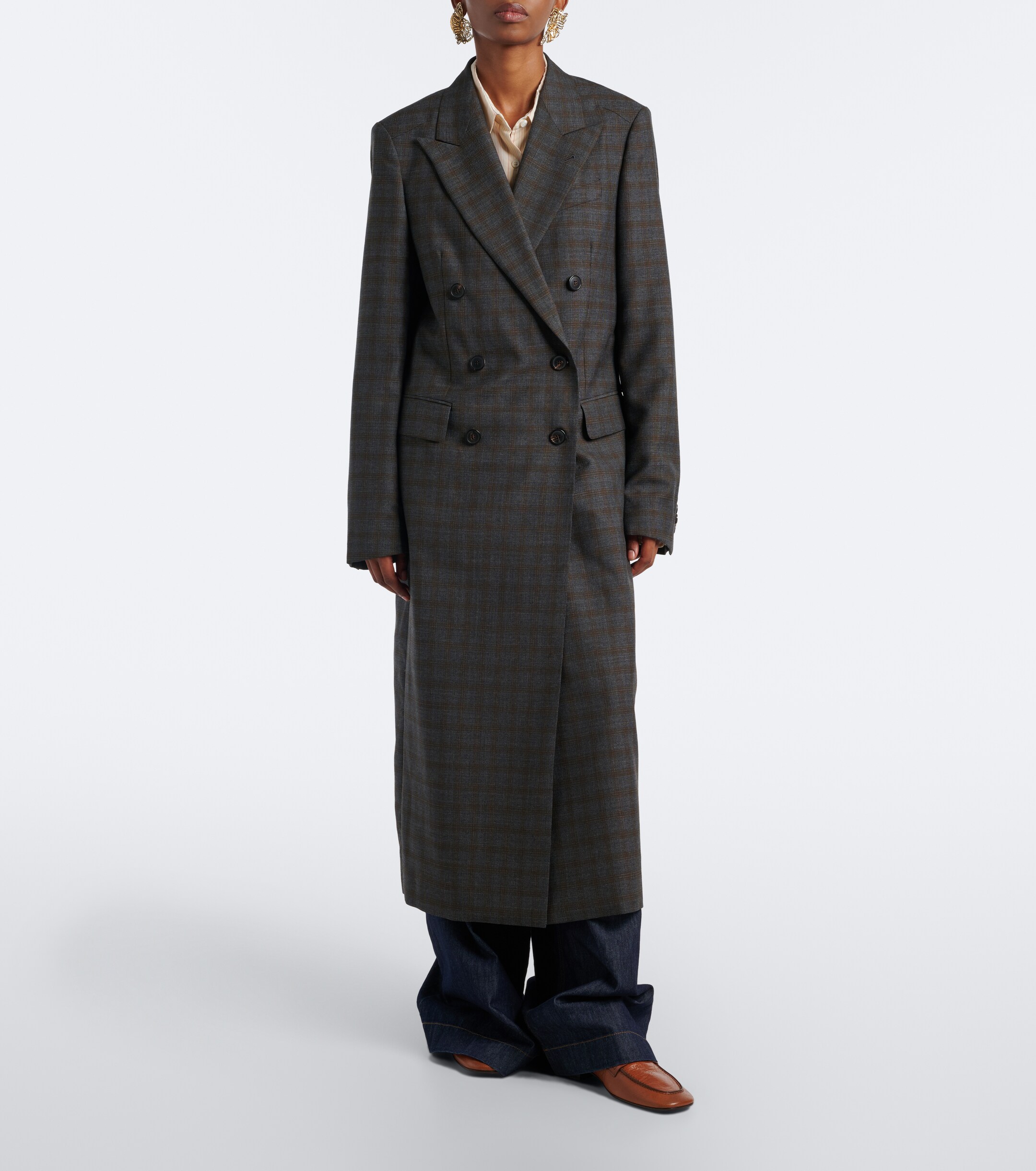 Dries Van Noten Dries Van Noten Checked double-breasted wool coat