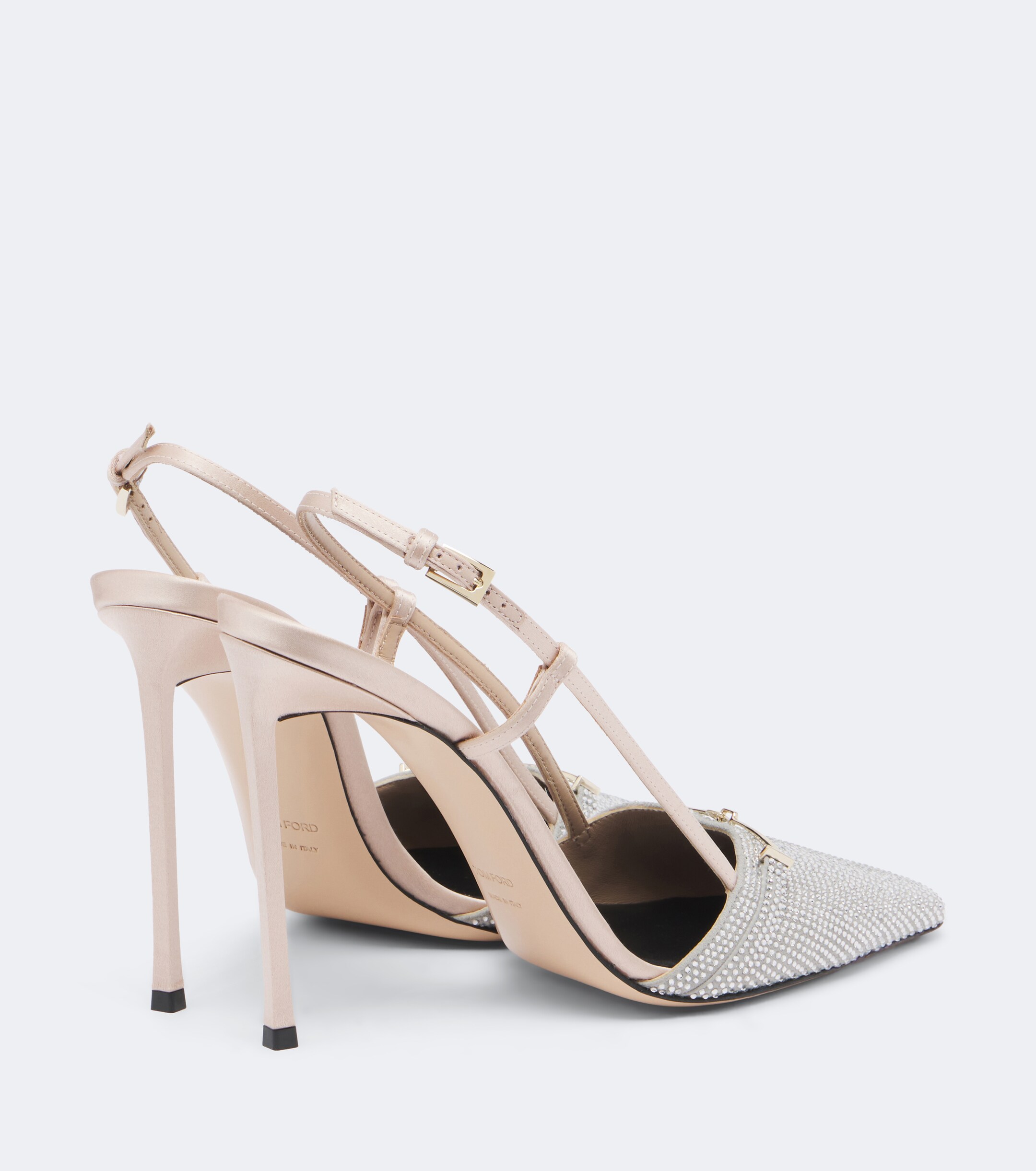 Tom Ford Tom Ford Arc embellished satin slingback pumps