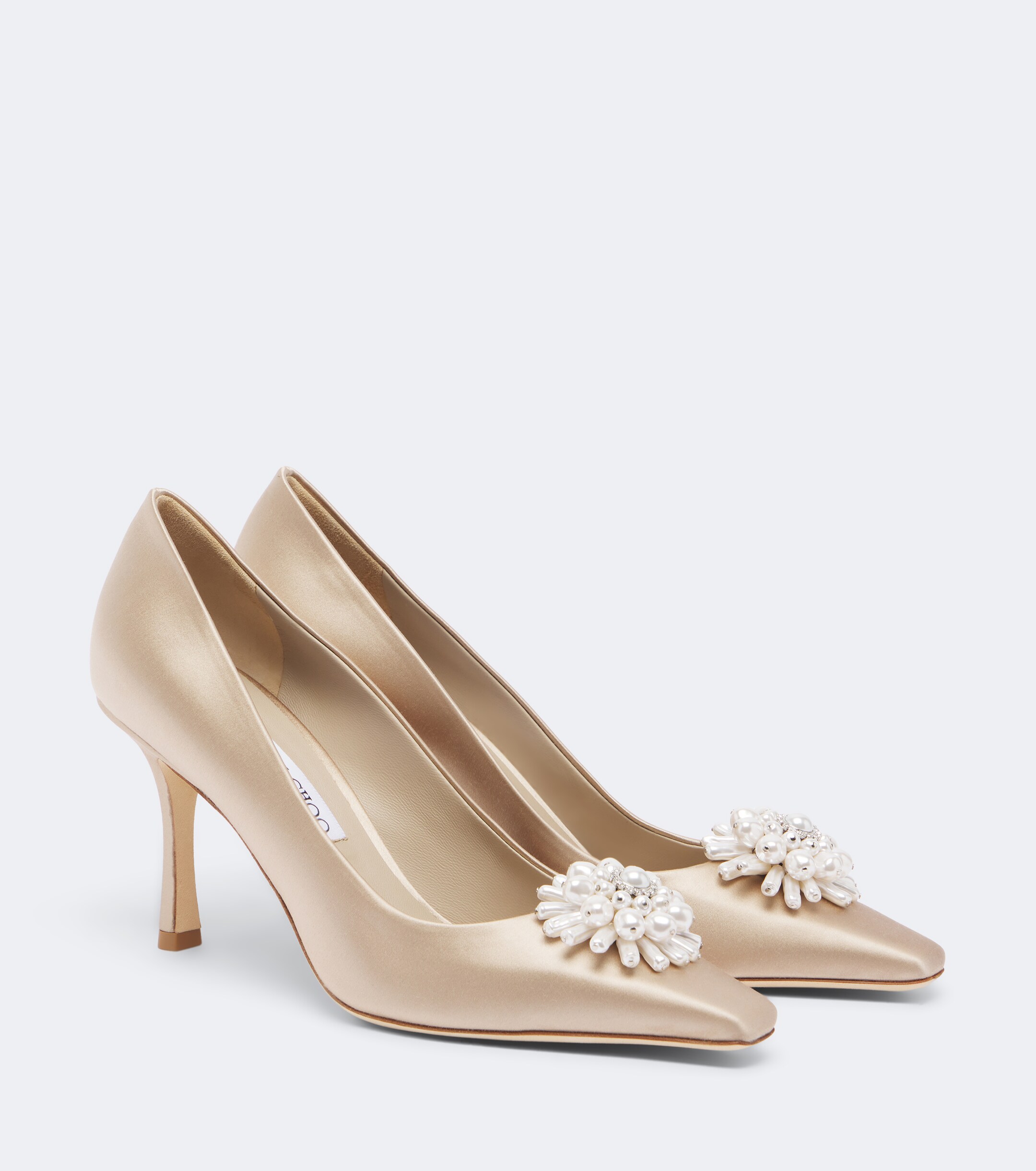 JIMMY CHOO Jimmy Choo Ines embellished satin pumps