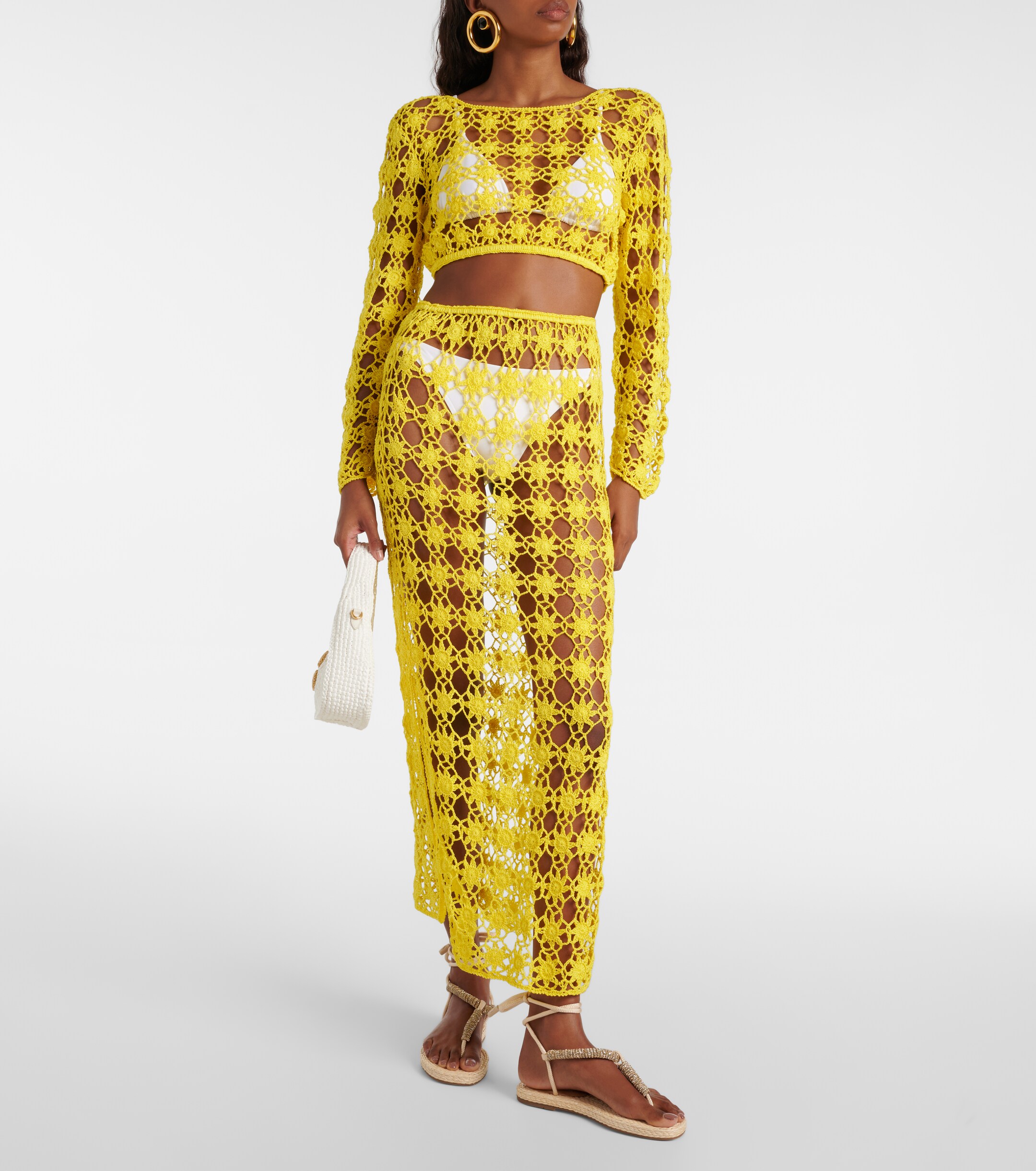 Anna Kosturova Bella crochet cotton maxi skirt