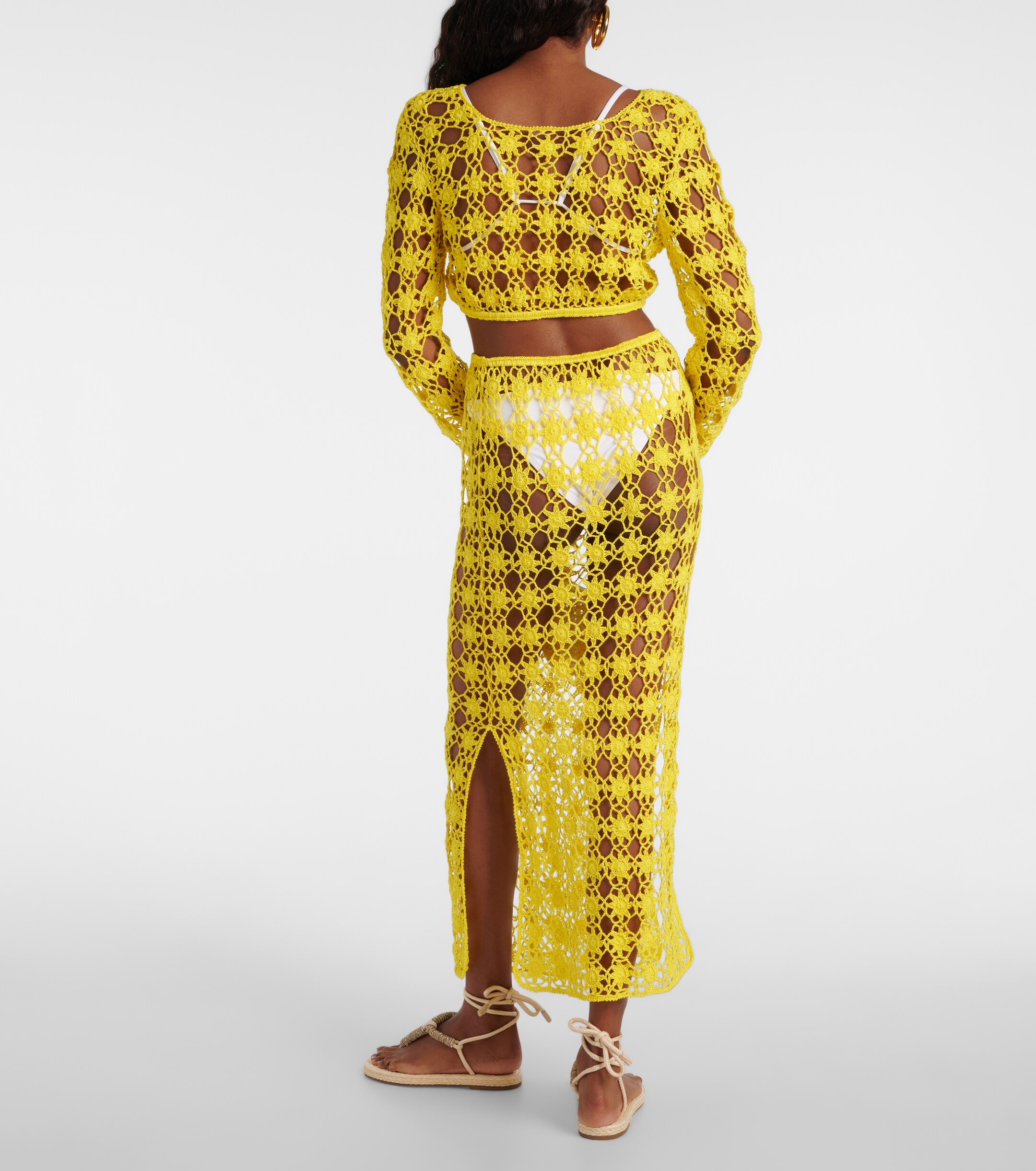 Anna Kosturova Bella crochet cotton maxi skirt