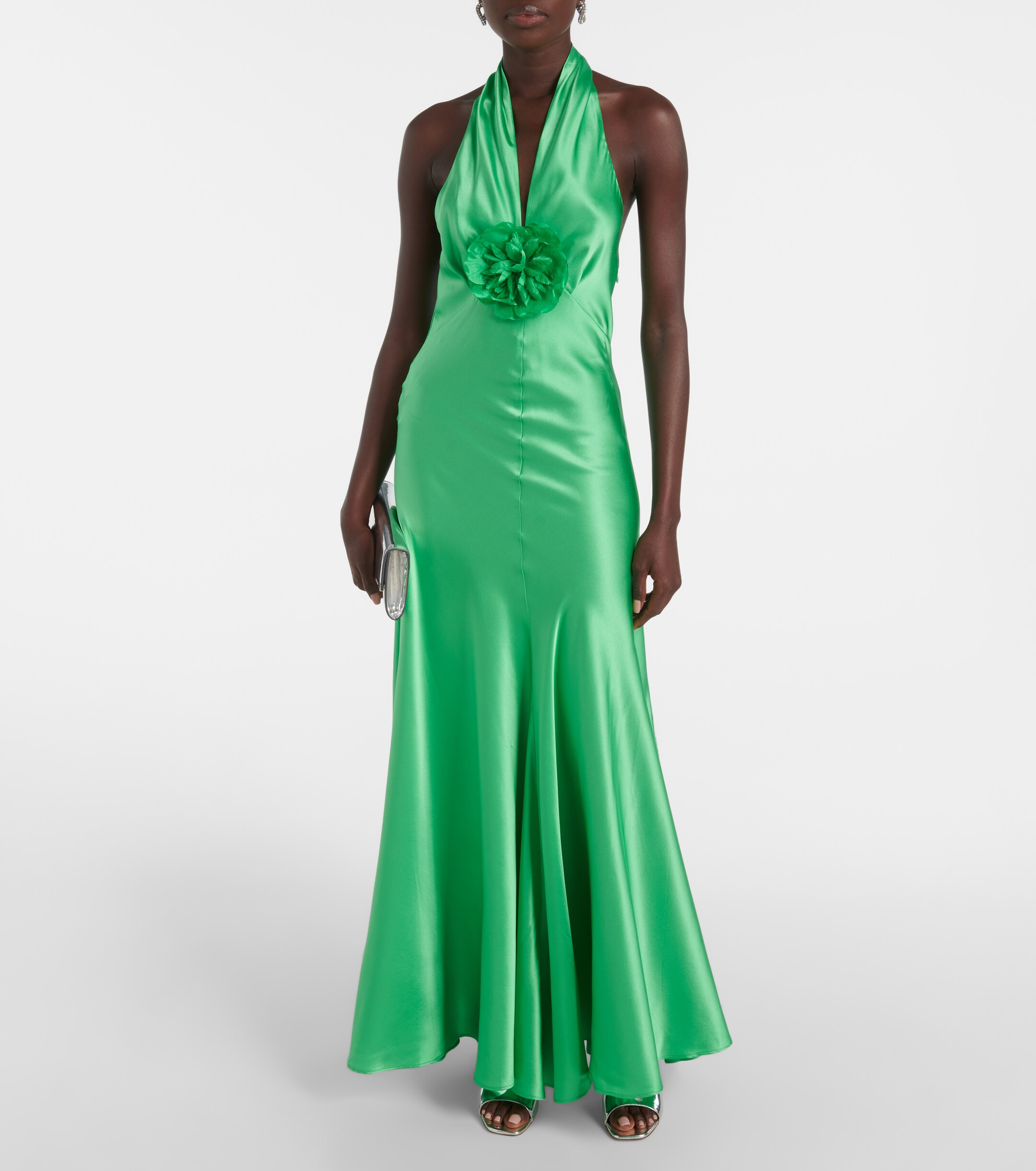 Rodarte Rose halterneck silk gown
