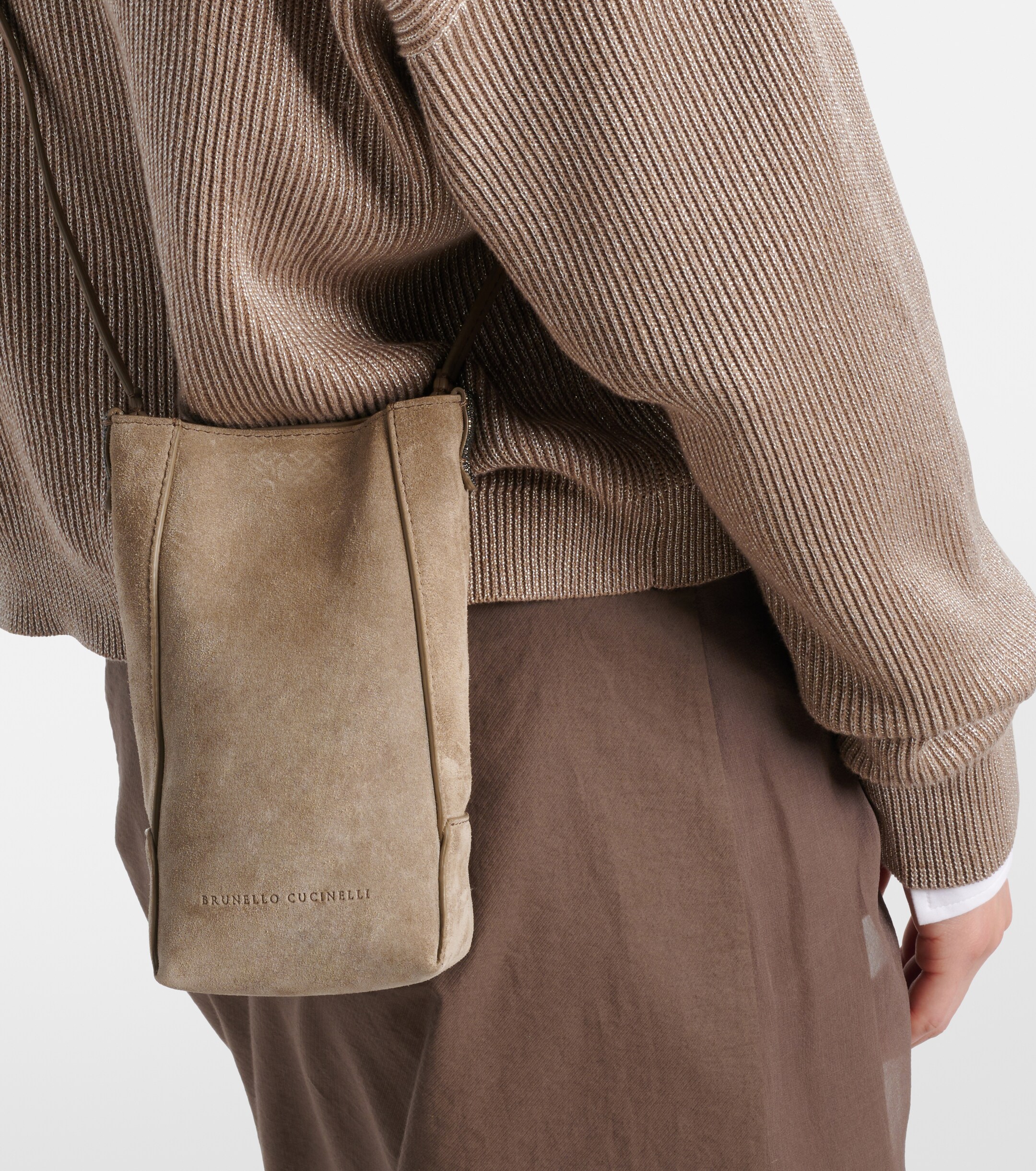Brunello Cucinelli Mini suede crossbody bag
