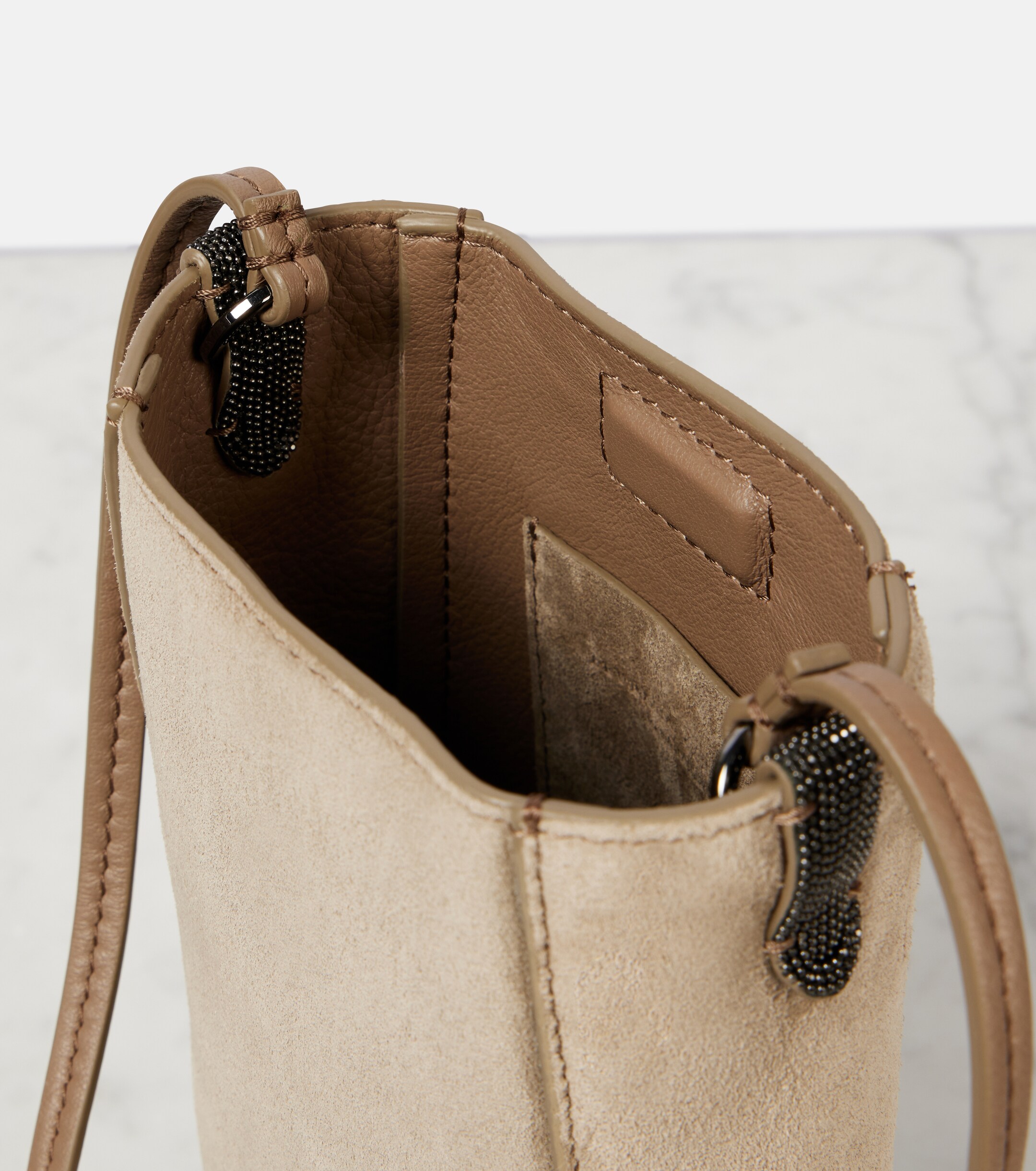 Brunello Cucinelli Mini suede crossbody bag