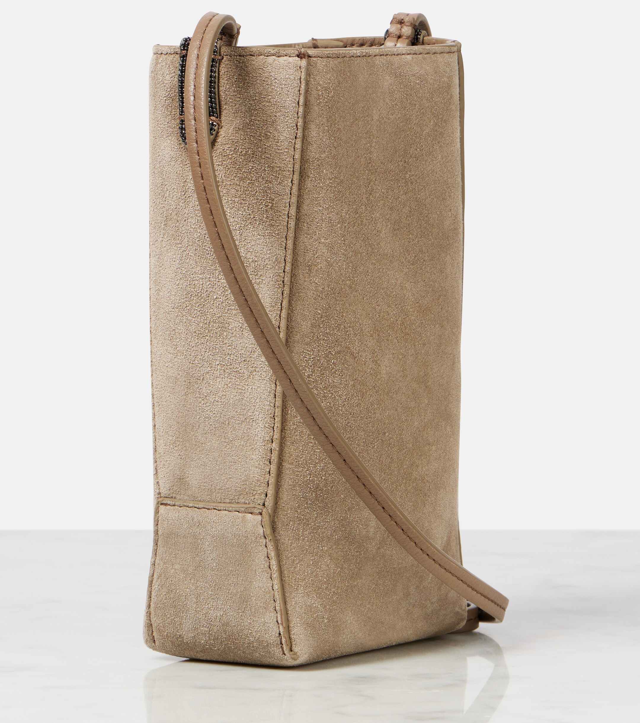 Brunello Cucinelli Mini suede crossbody bag