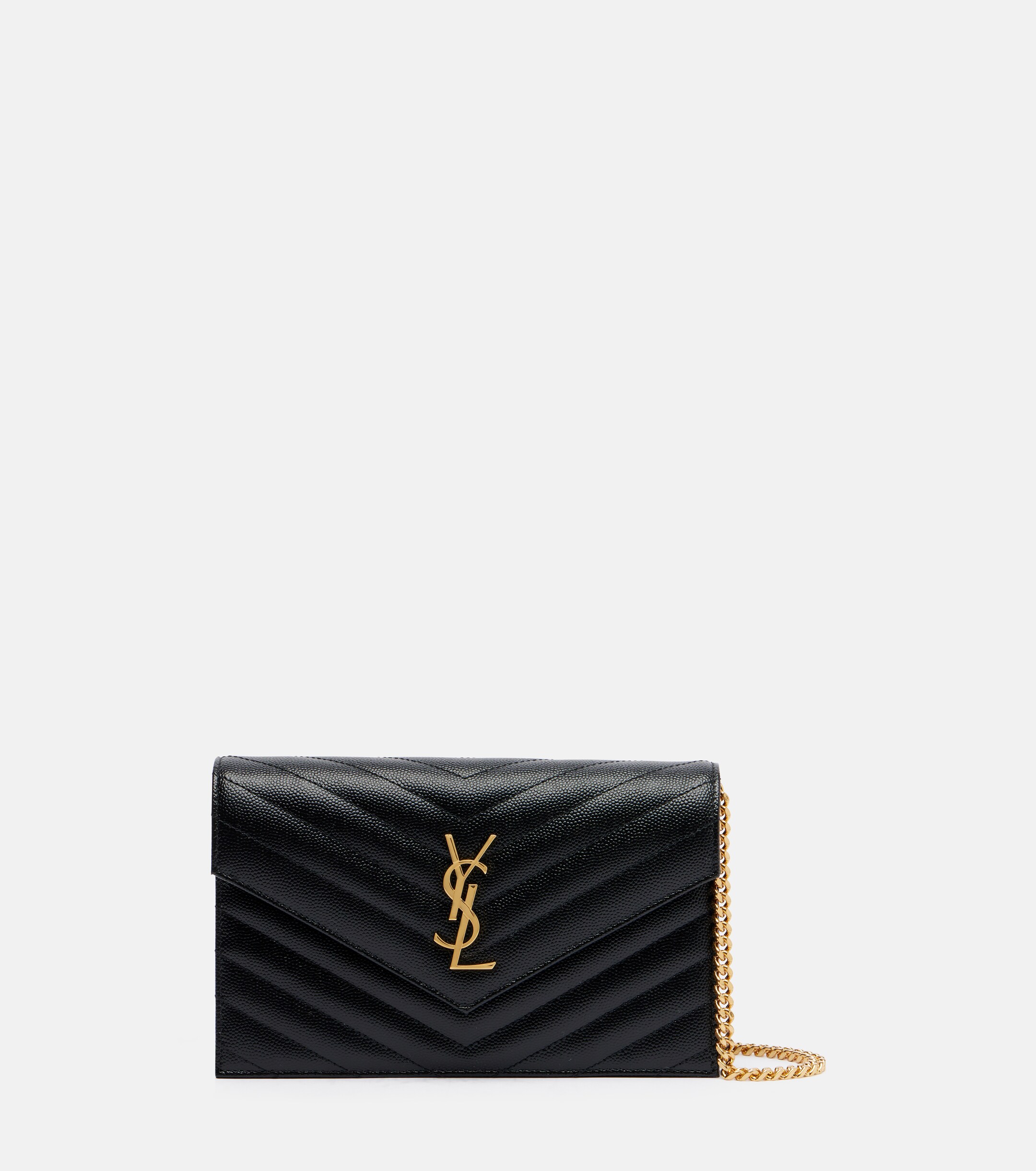 Saint Laurent Cassandre Envelope Small leather wallet on chain