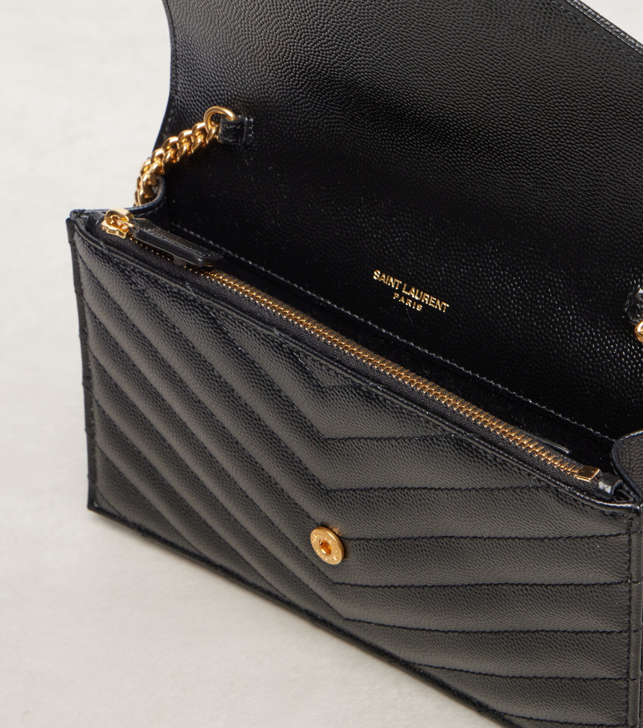 Saint Laurent Cassandre Envelope Small leather wallet on chain