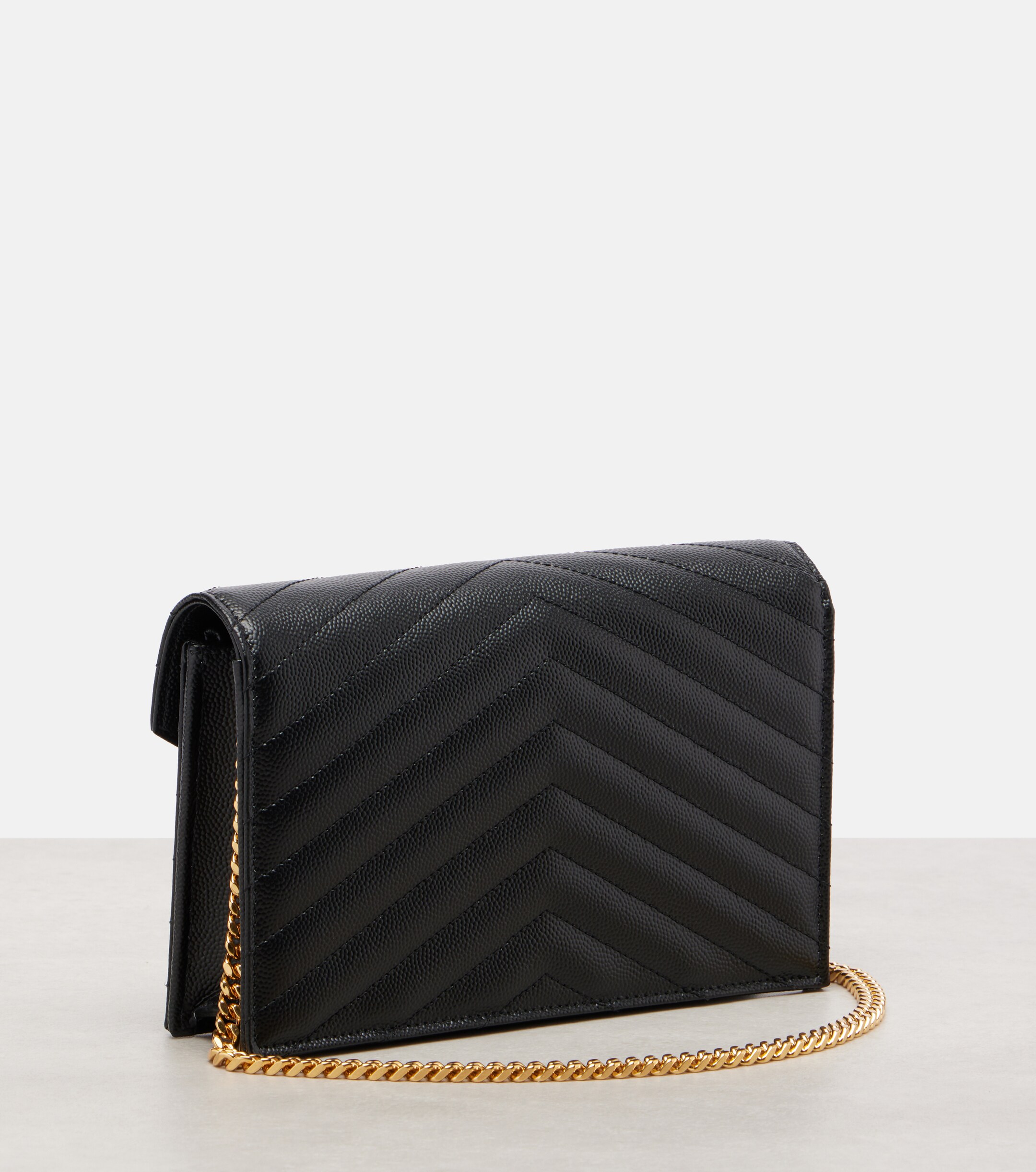 Saint Laurent Cassandre Envelope Small leather wallet on chain