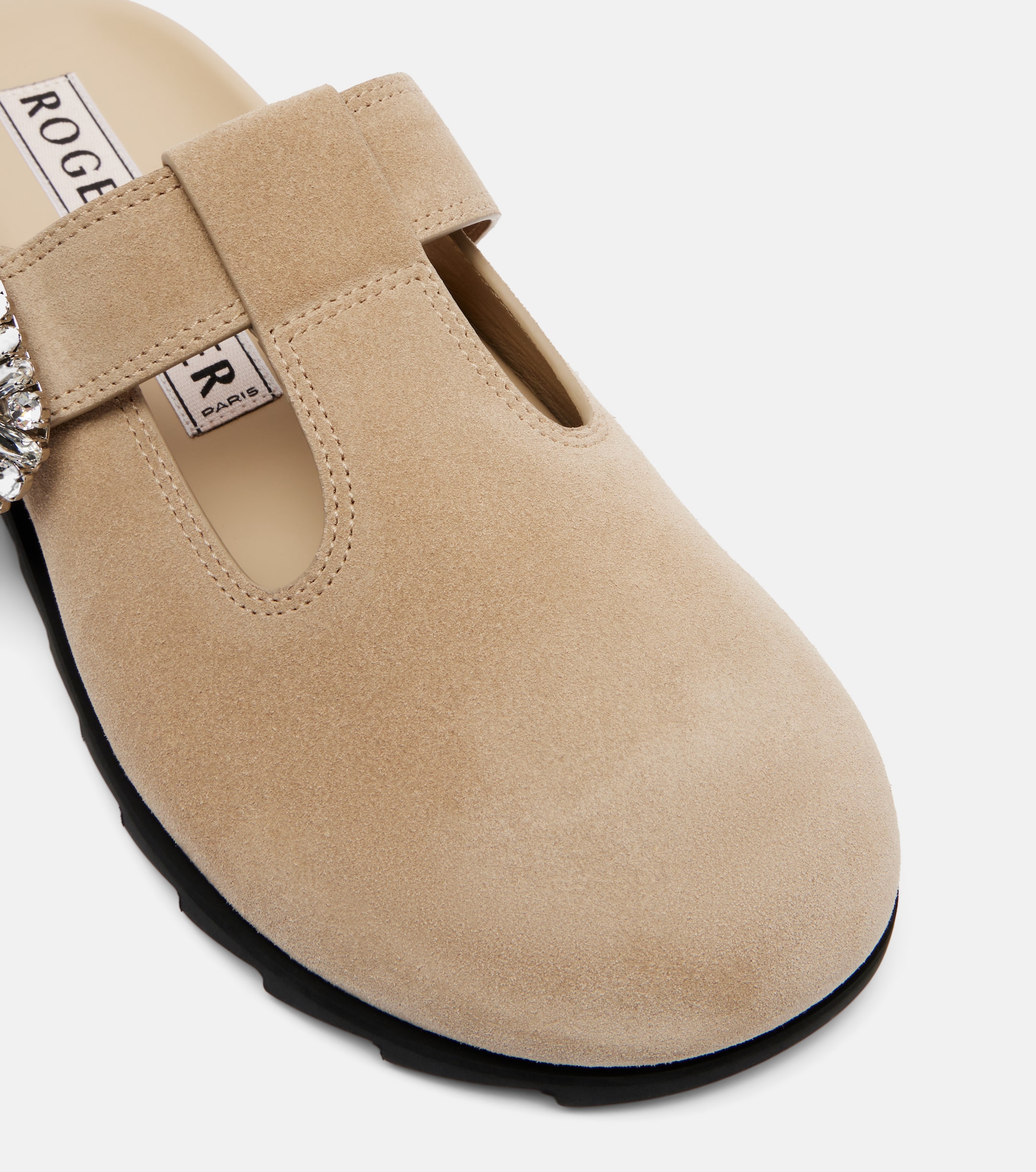 ROGER VIVIER - Slidy Viv' embellished suede mules | Plush