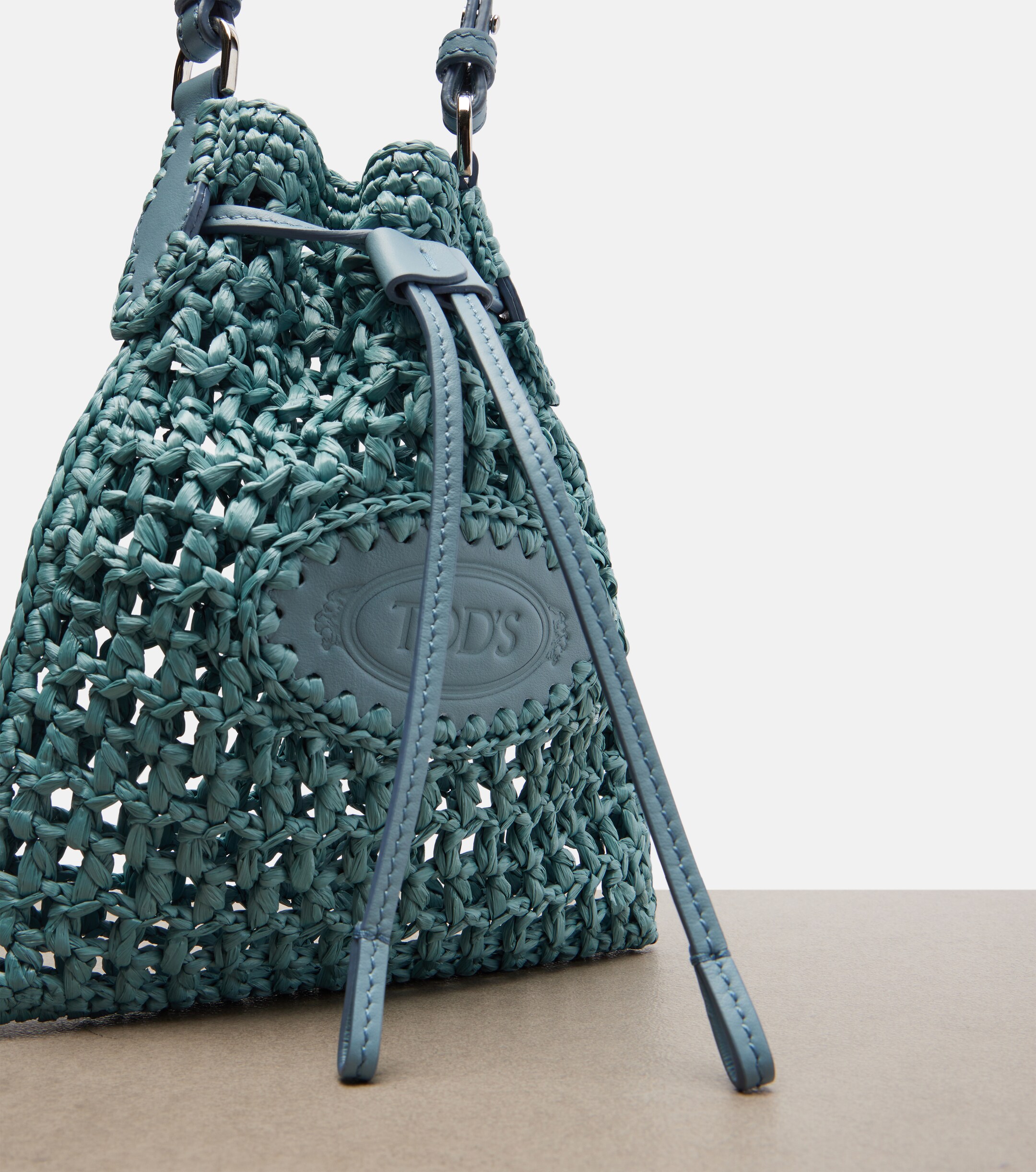 Tod's EBL Mini raffia-effect bucket bag