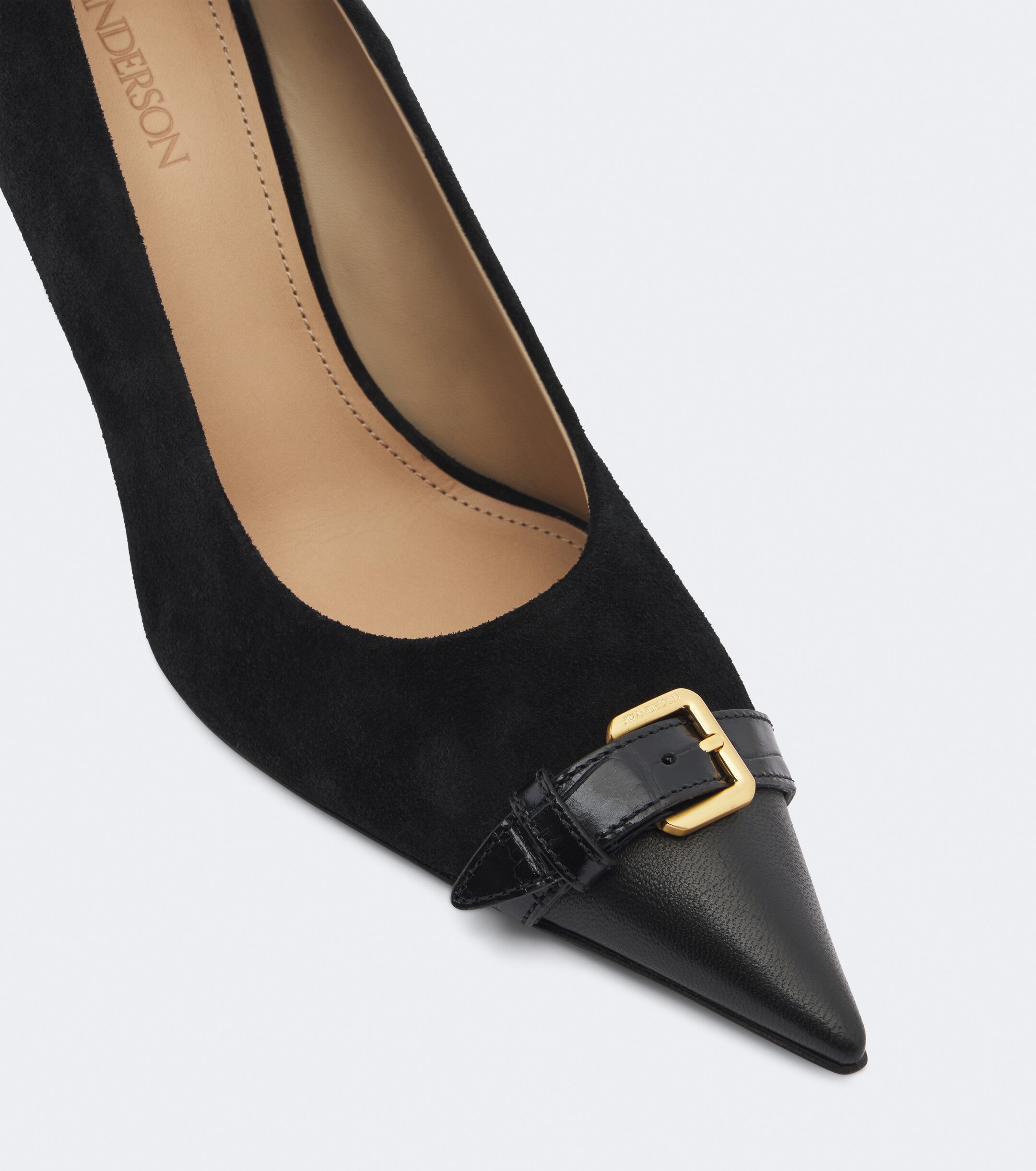 Jw Anderson JW Anderson Embellished leather-trimmed suede pumps
