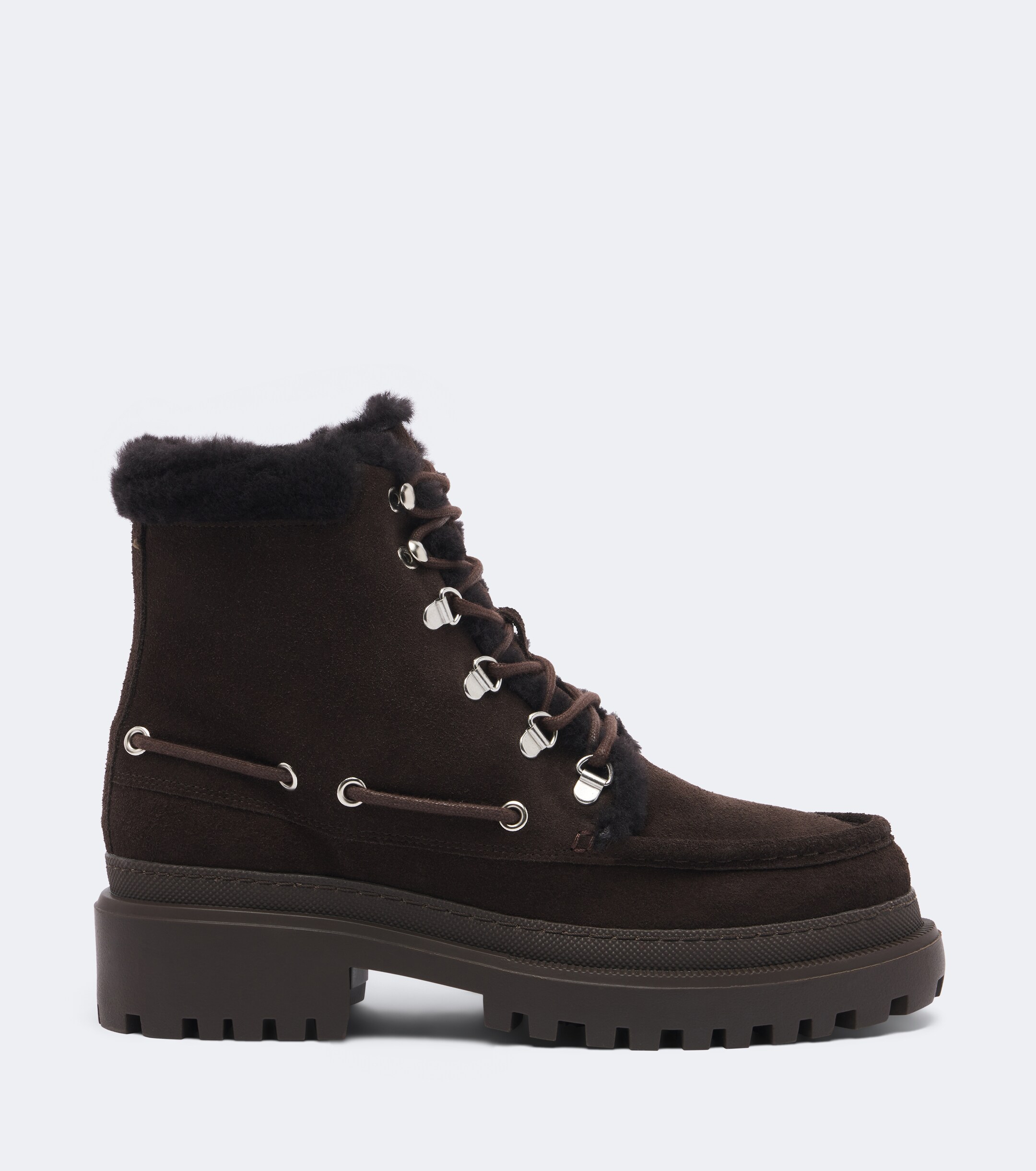 Yves Salomon Yves Salomon Shearling-lined suede lace-up boots