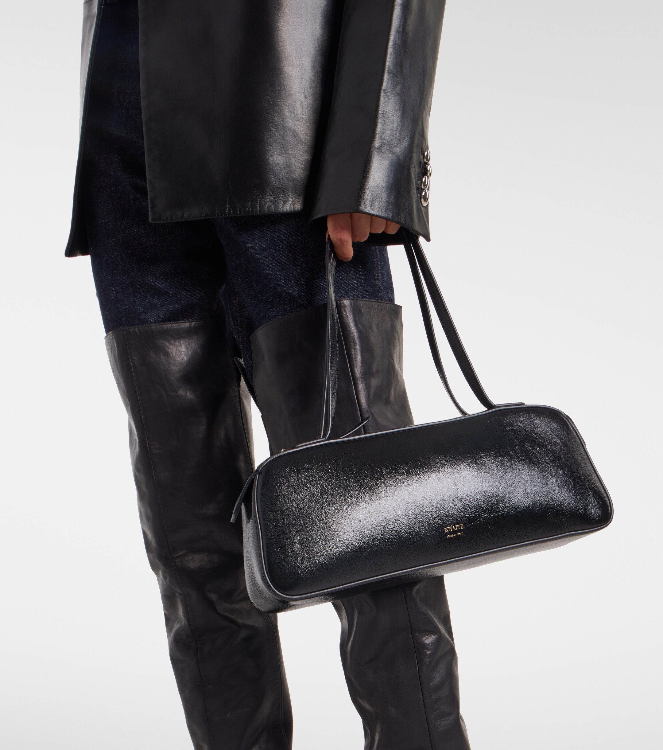 KHAITE Simona patent leather shoulder bag