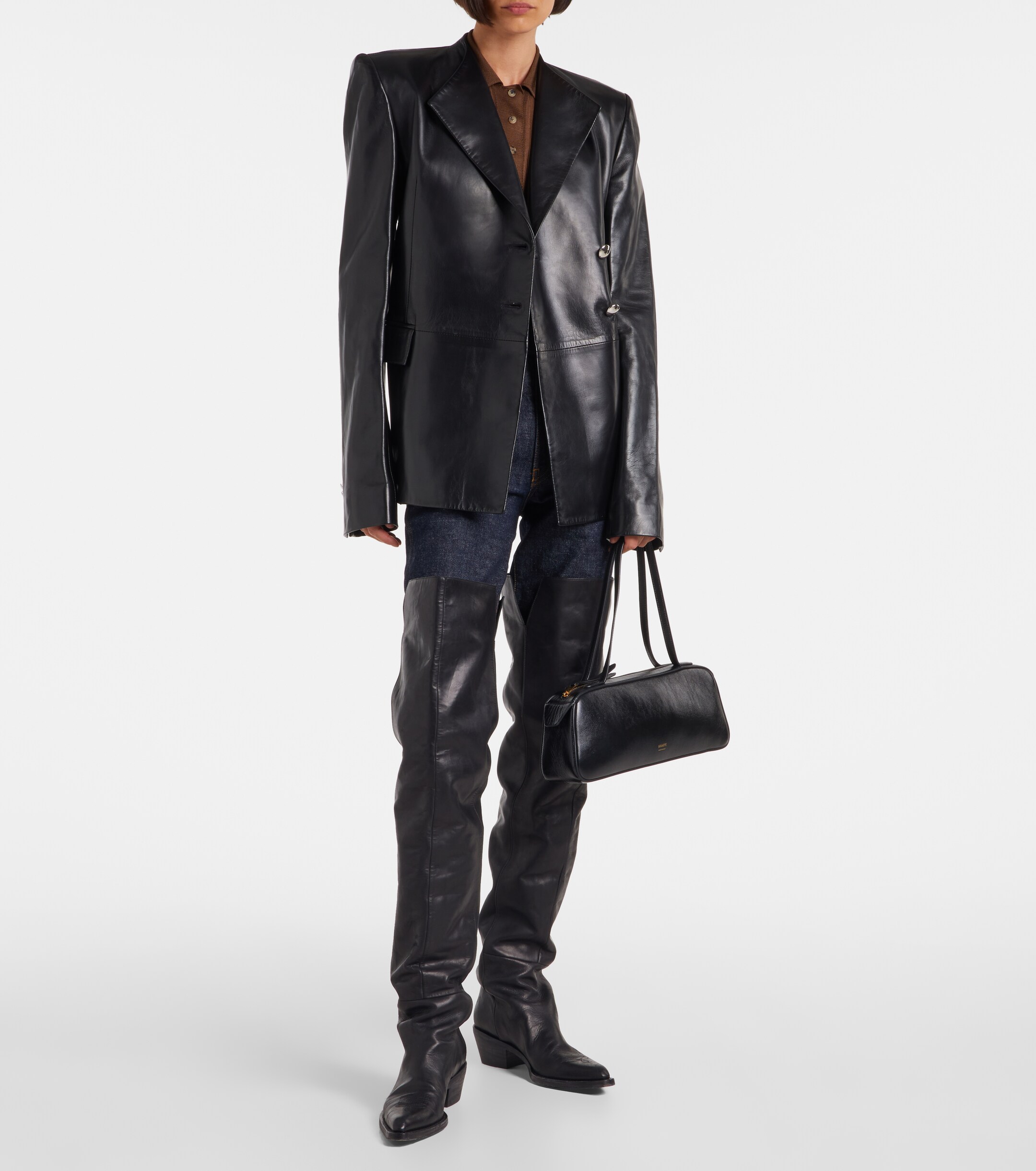 KHAITE Simona patent leather shoulder bag