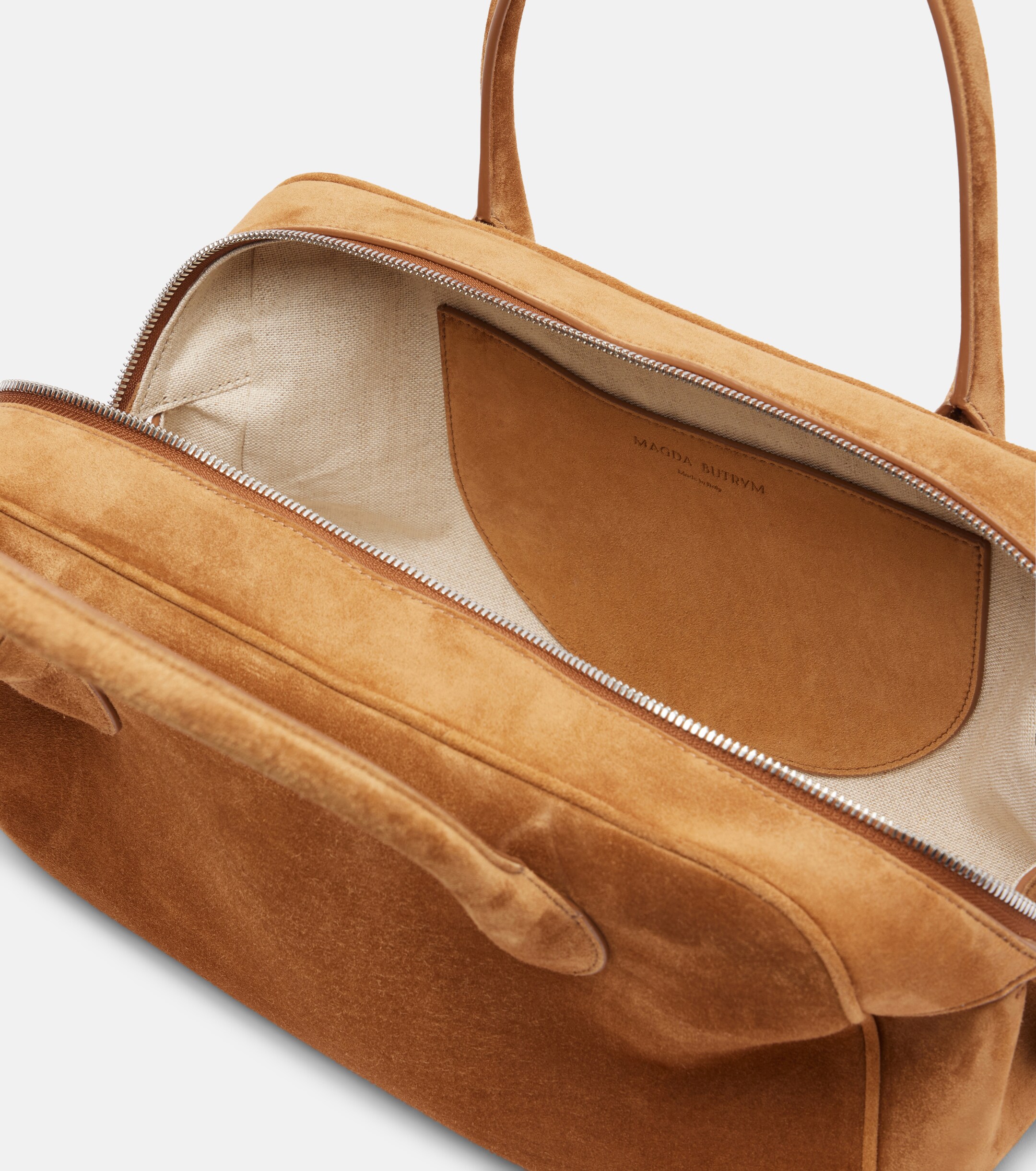Magda Butrym Brigitte Small floral-appliqué suede tote bag