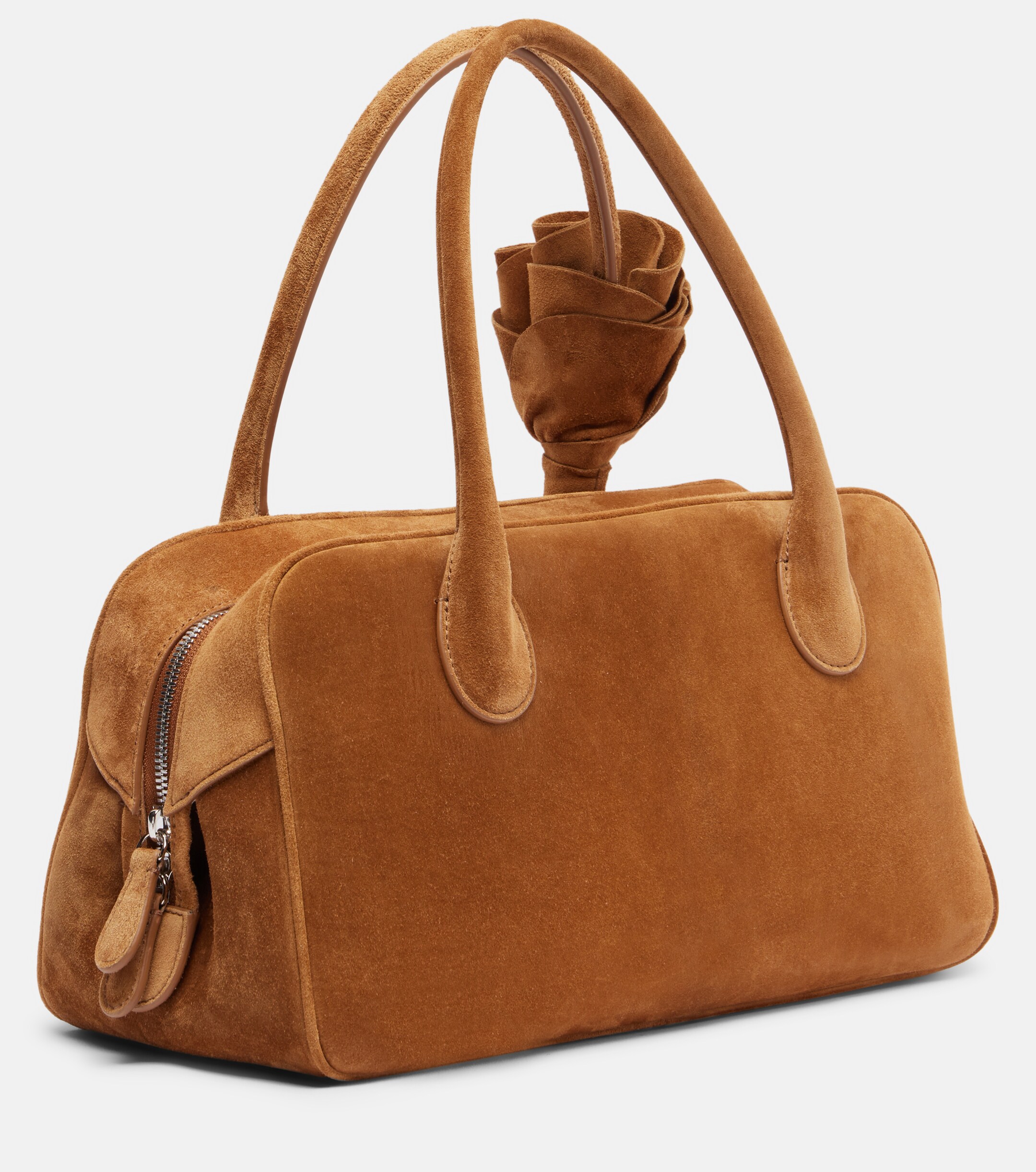 Magda Butrym Brigitte Small floral-appliqué suede tote bag
