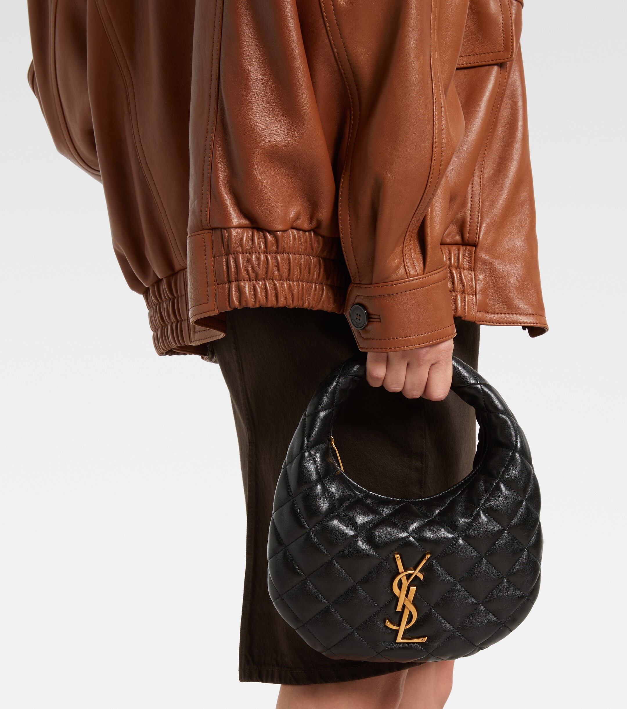 Saint Laurent Icarino Baby quilted leather top-handle bag
