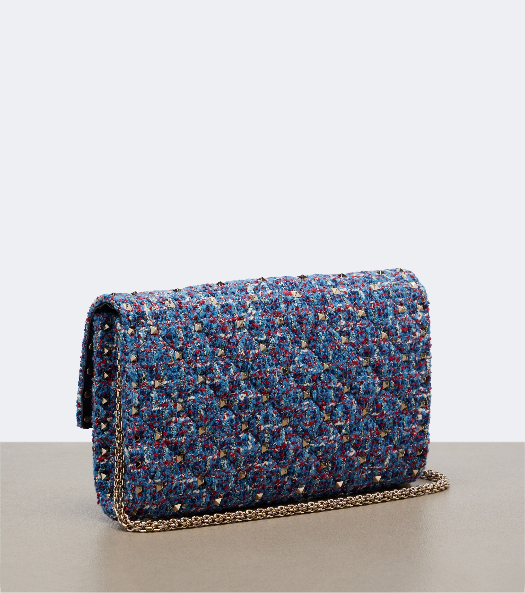 Valentino Garavani Rockstud Spike tweed shoulder bag thumbnail