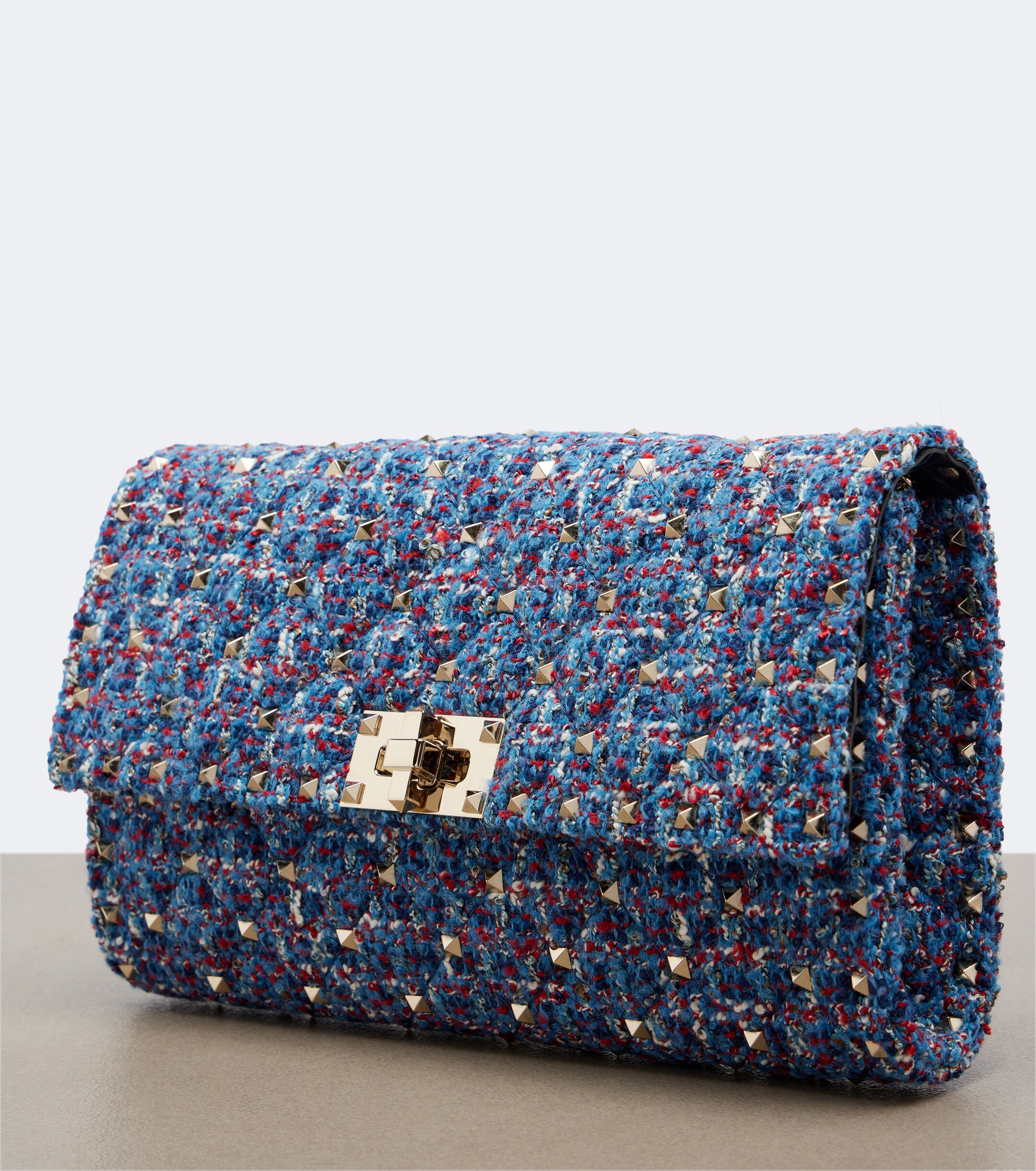 Valentino Garavani Rockstud Spike tweed shoulder bag thumbnail