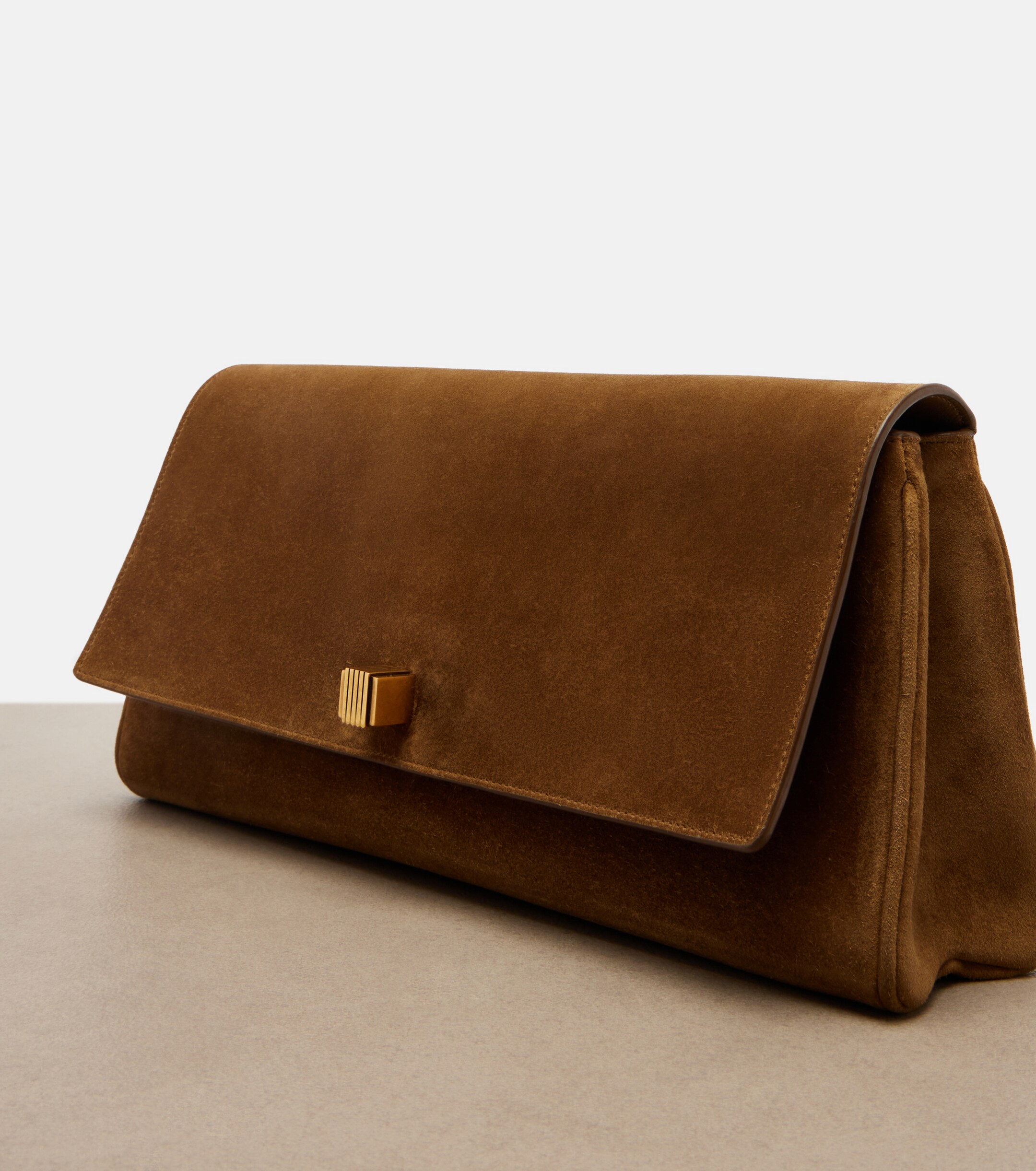 KHAITE Audrey suede clutch