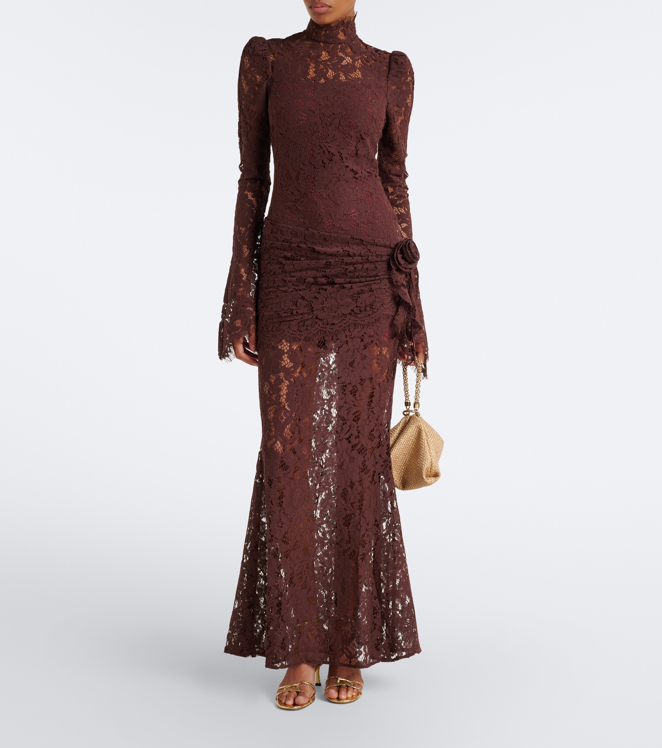 DE LA VALI De La Vali Bodita draped cotton-blend lace gown