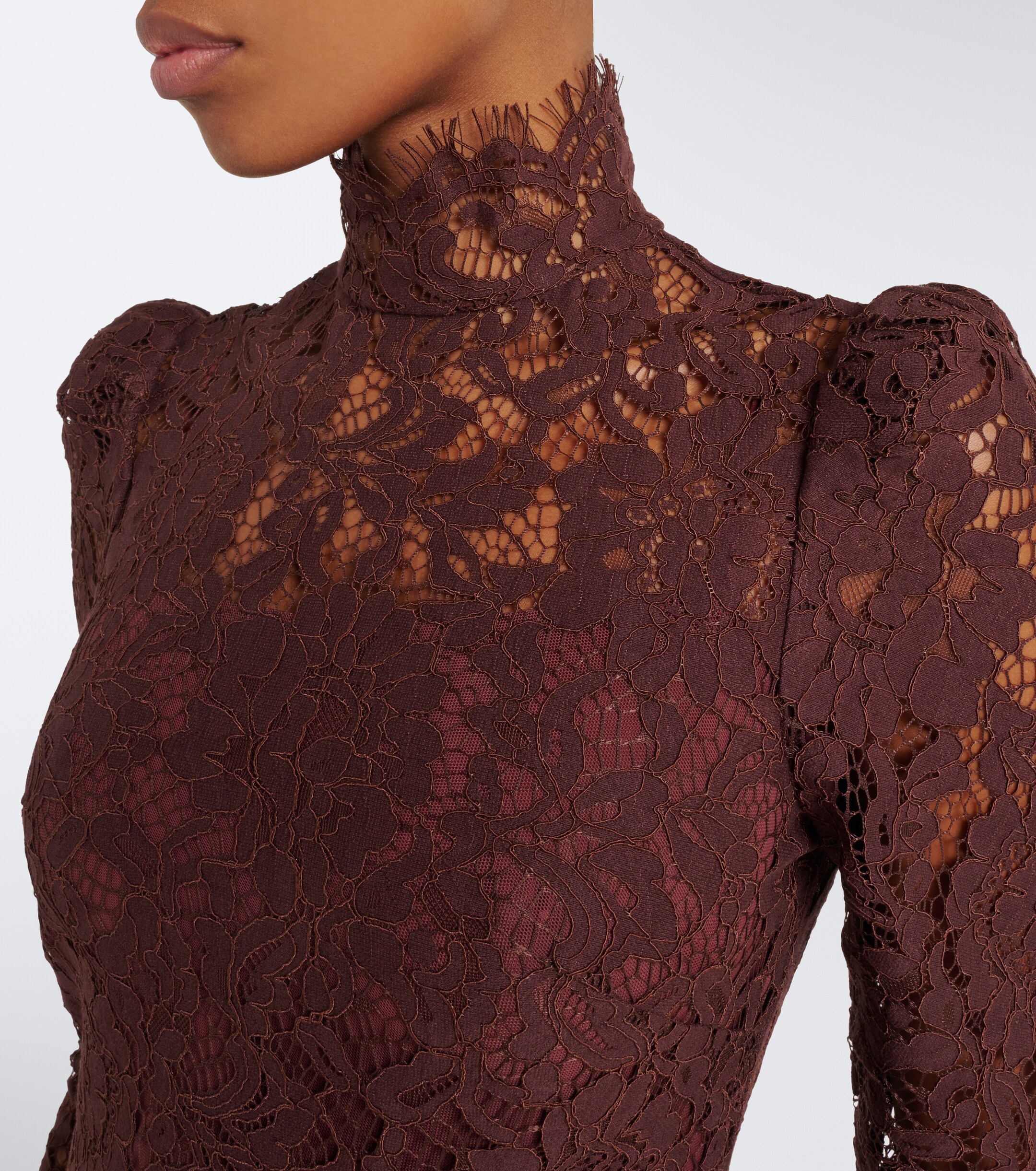 DE LA VALI De La Vali Bodita draped cotton-blend lace gown