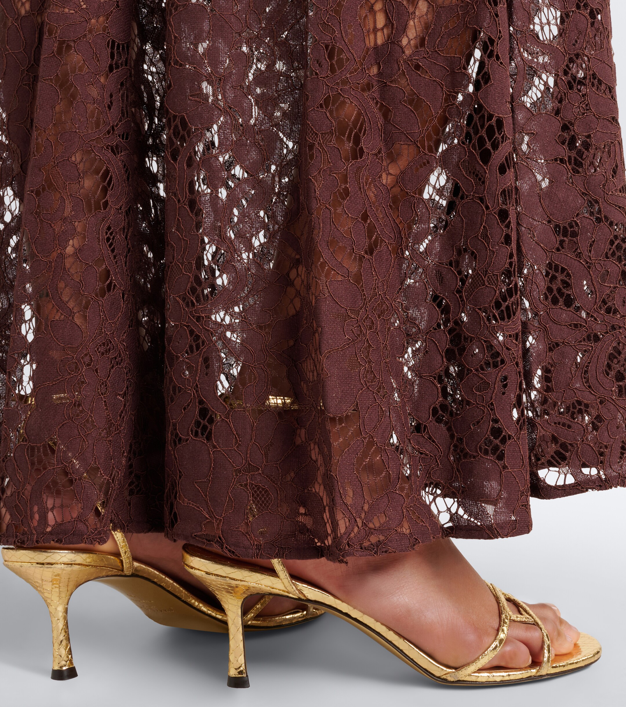 DE LA VALI De La Vali Bodita draped cotton-blend lace gown