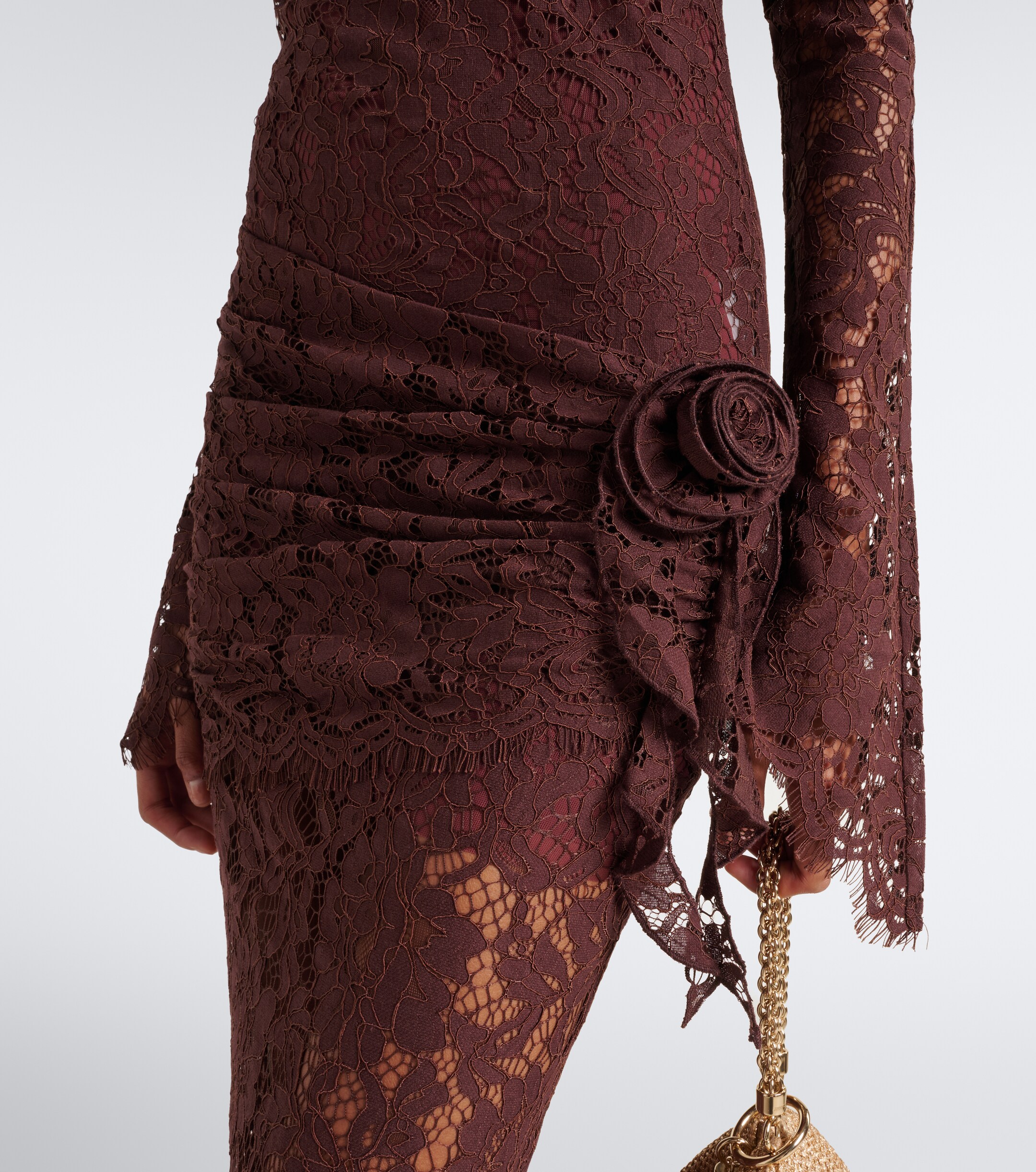 DE LA VALI De La Vali Bodita draped cotton-blend lace gown