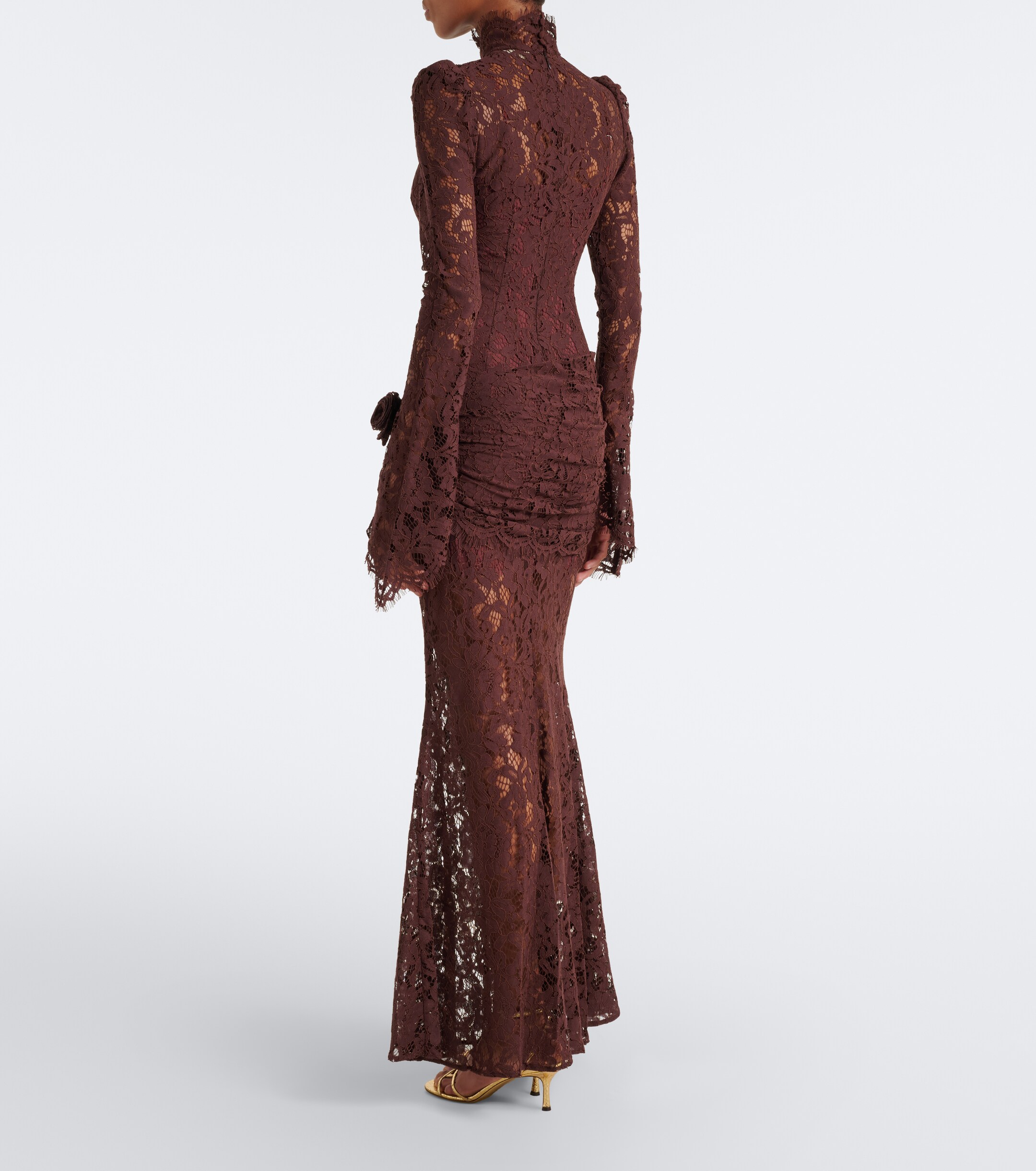 DE LA VALI De La Vali Bodita draped cotton-blend lace gown