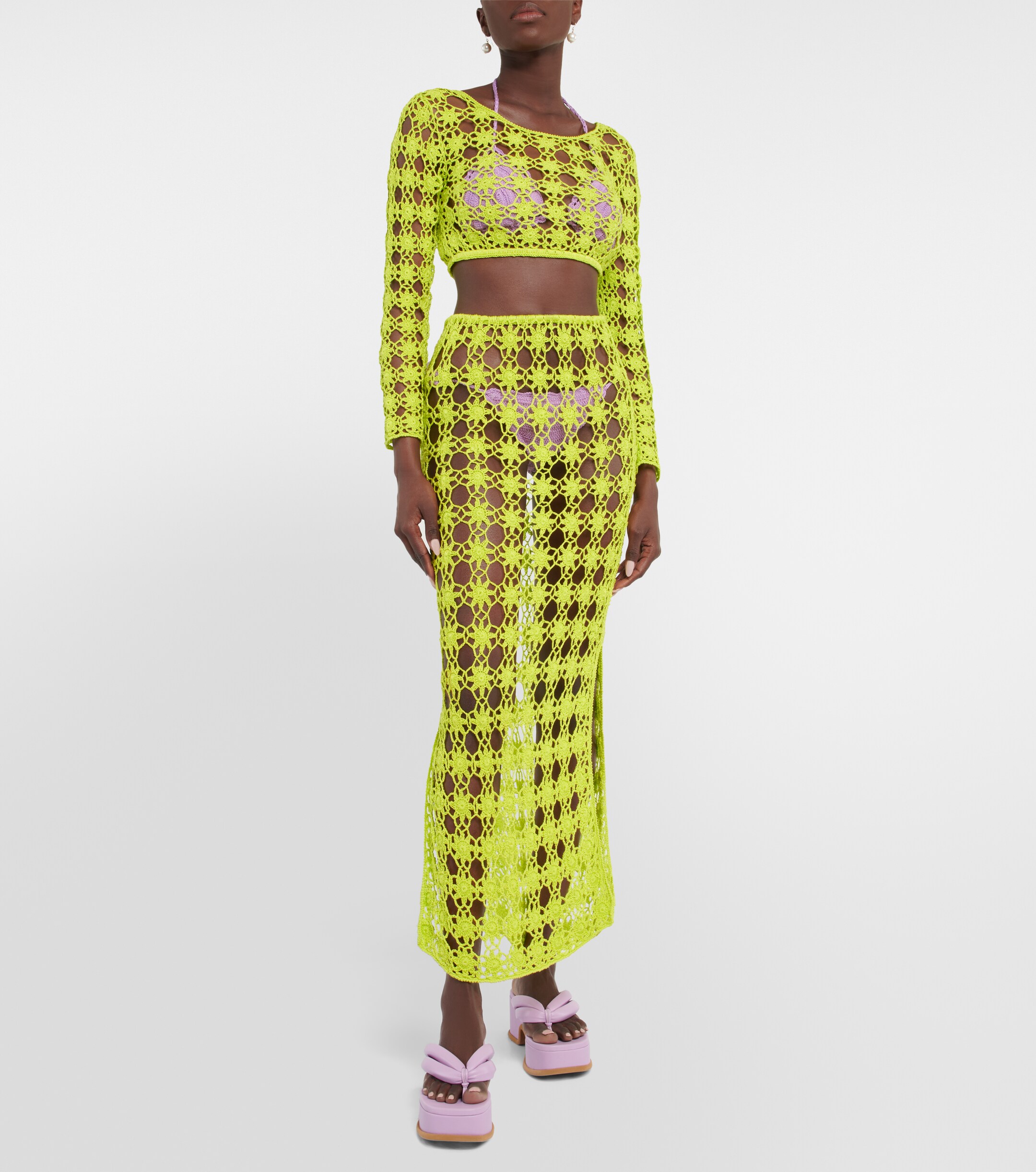 Anna Kosturova Bella crochet cotton crop top