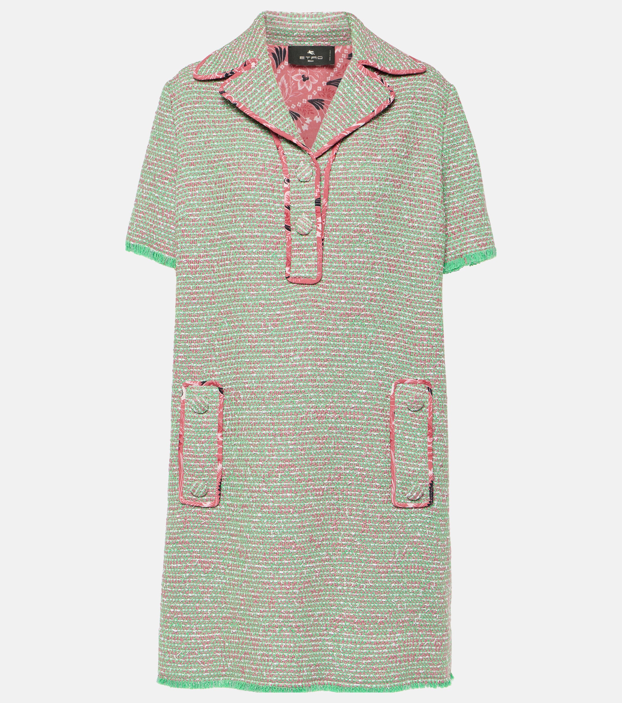 Etro Wool and cotton-blend tweed minidress