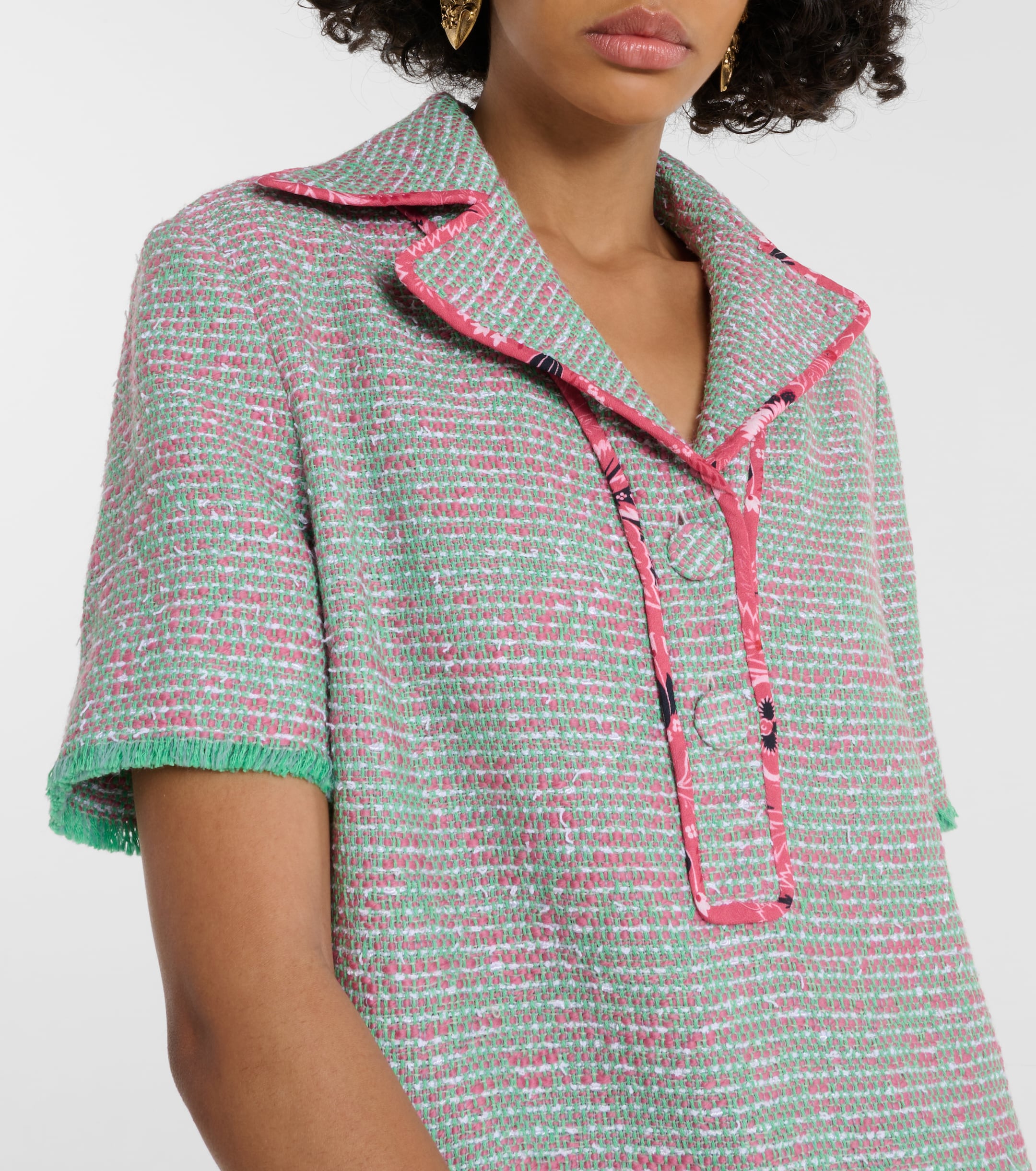 Etro Wool and cotton-blend tweed minidress