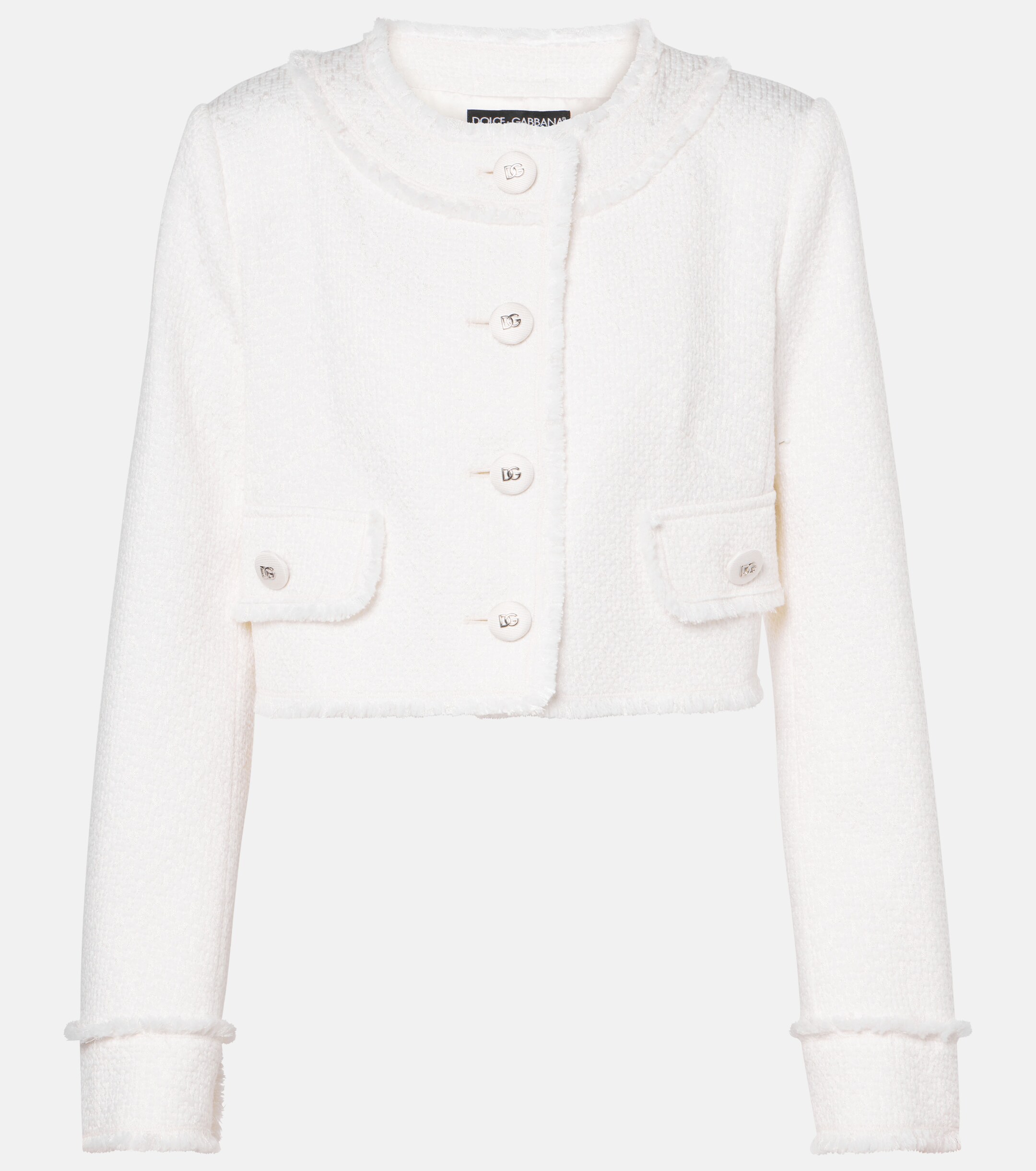 Dolce&Gabbana Cropped wool-blend tweed jacket