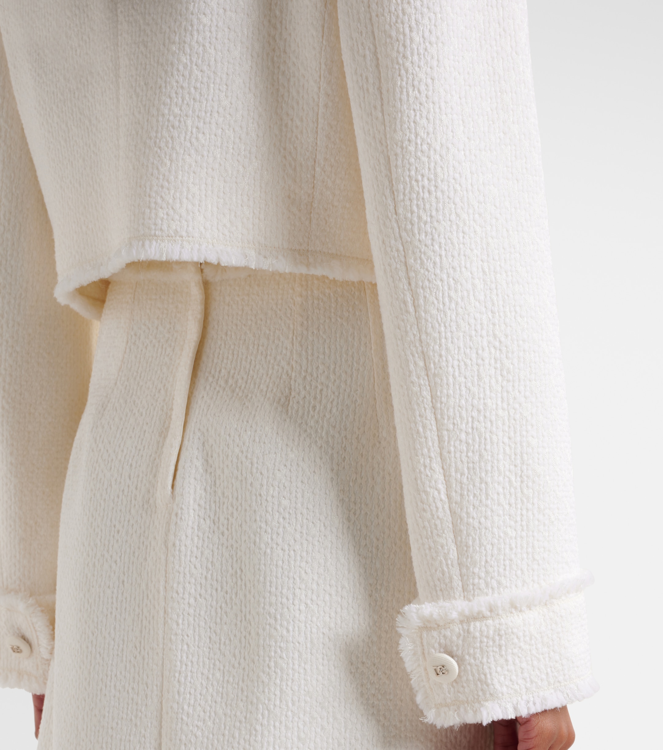Dolce&Gabbana Cropped wool-blend tweed jacket
