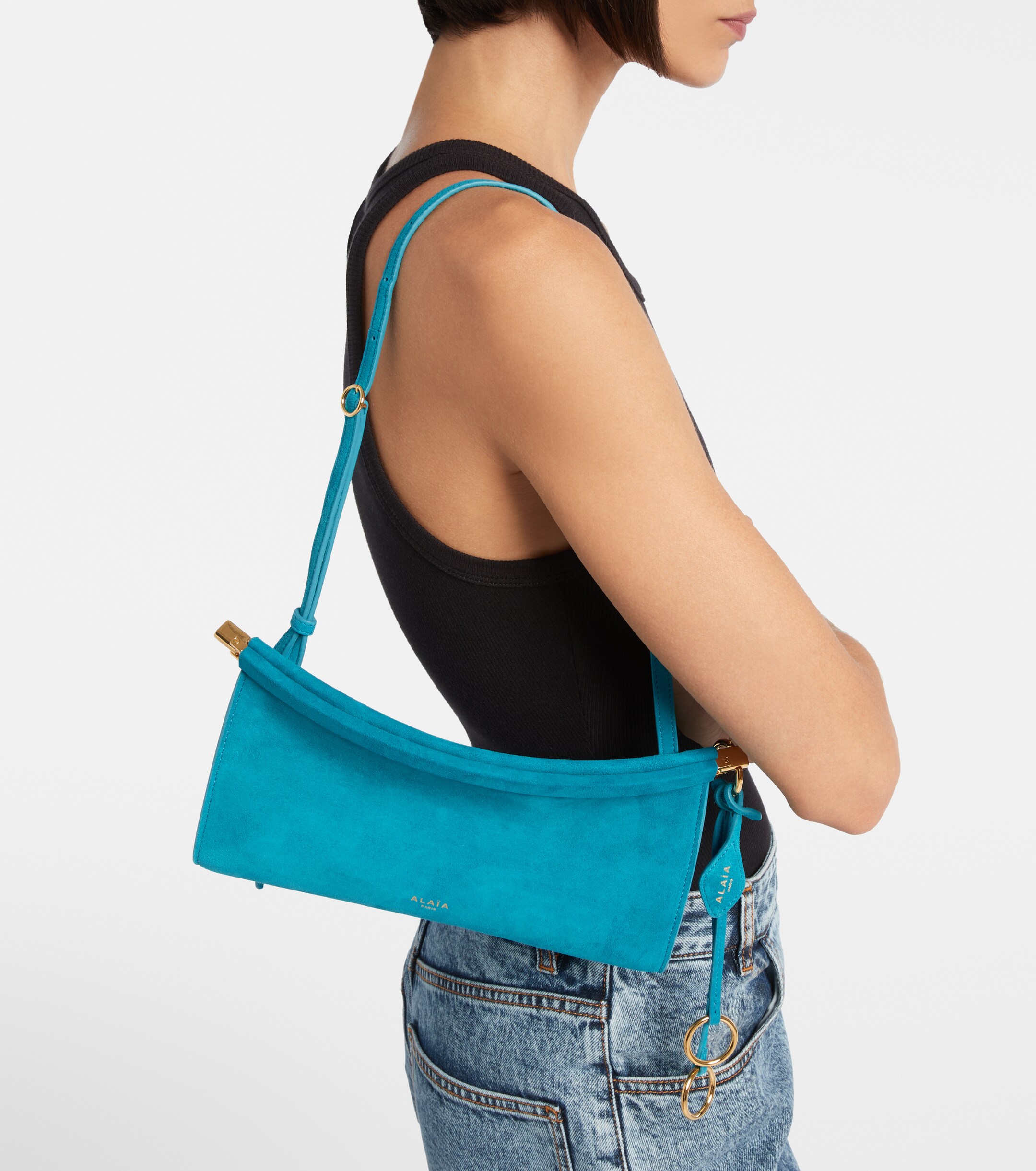 Alaïa Le Click Small suede shoulder bag