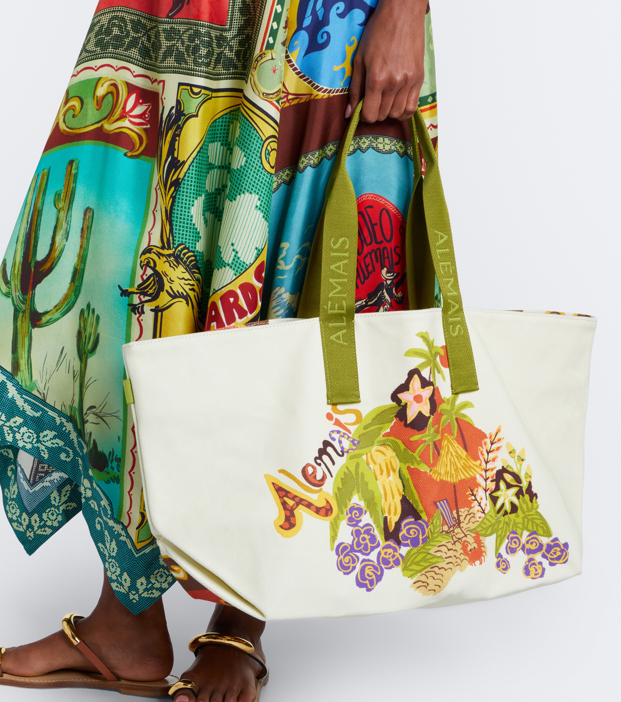 Alémais Island Cove printed cotton canvas tote bag
