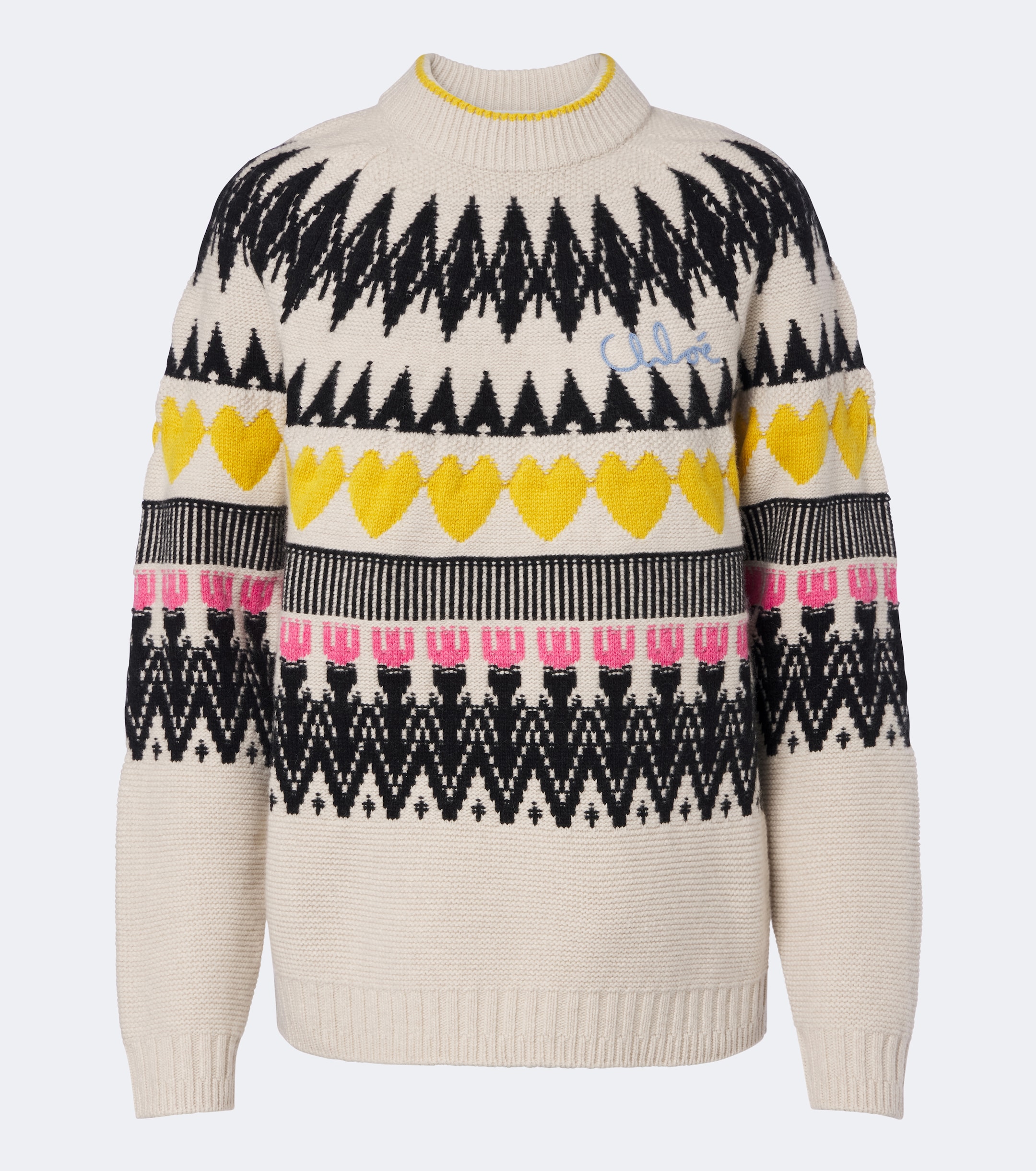 Chloé Chloé Jacquard wool and cashmere sweater