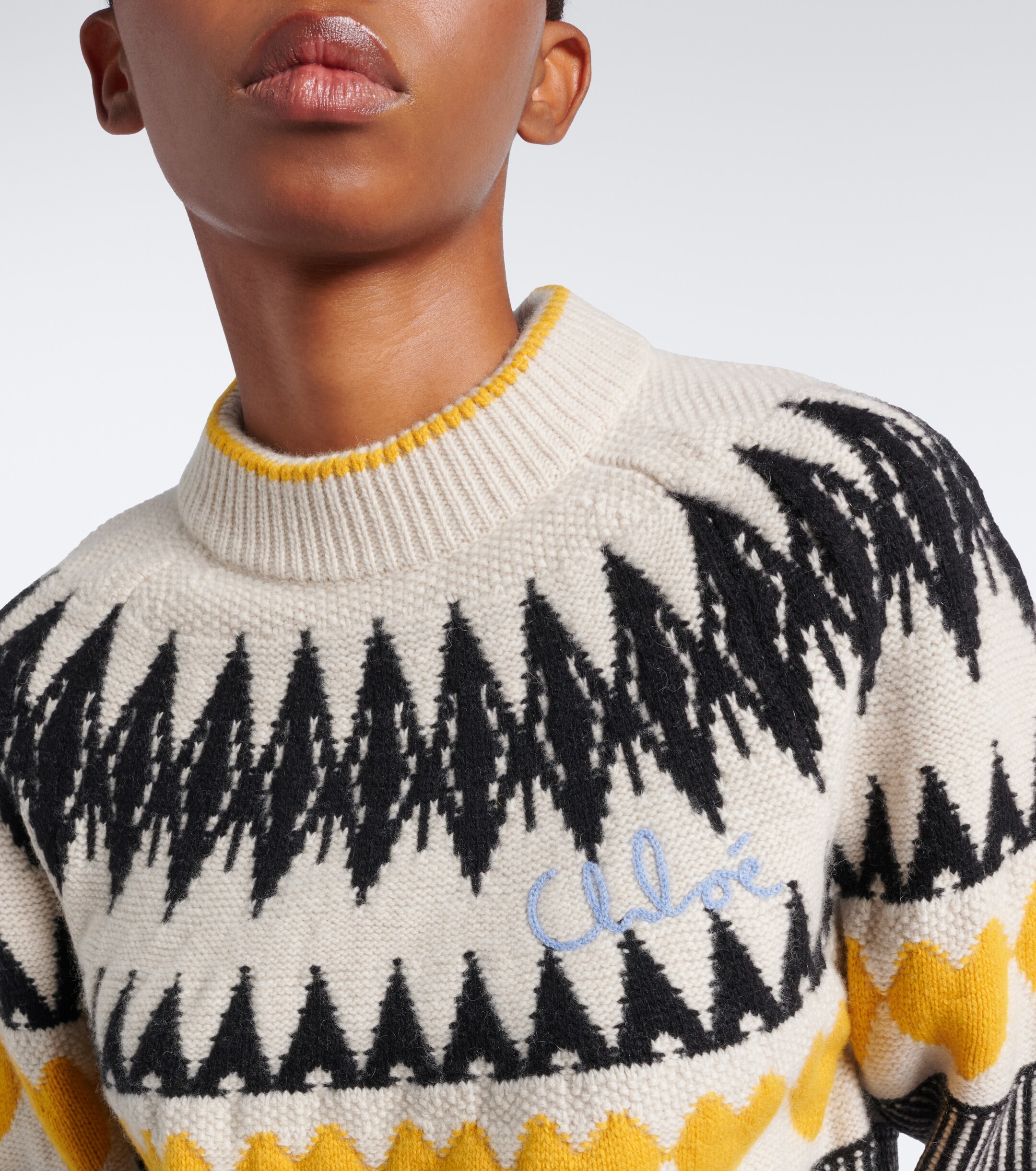 Chloé Chloé Jacquard wool and cashmere sweater