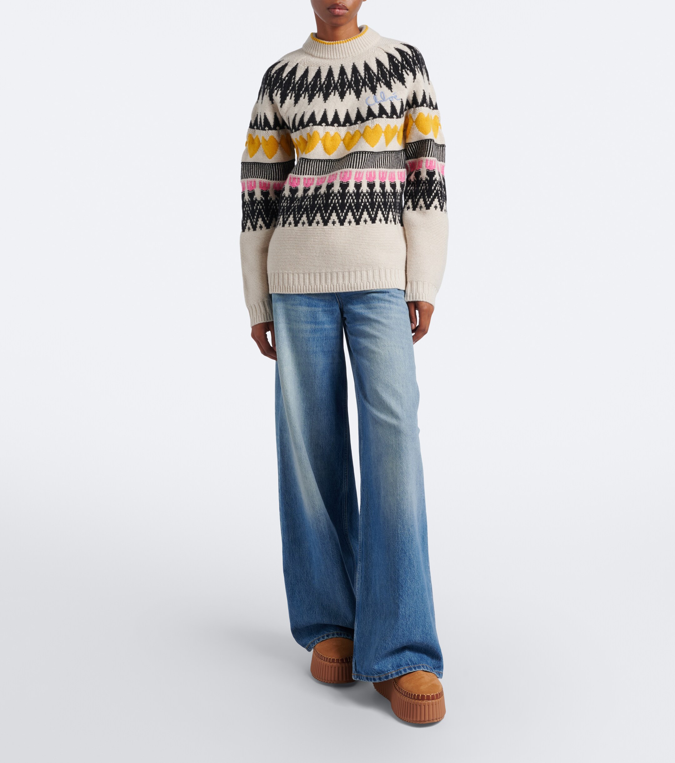 Chloé Chloé Jacquard wool and cashmere sweater