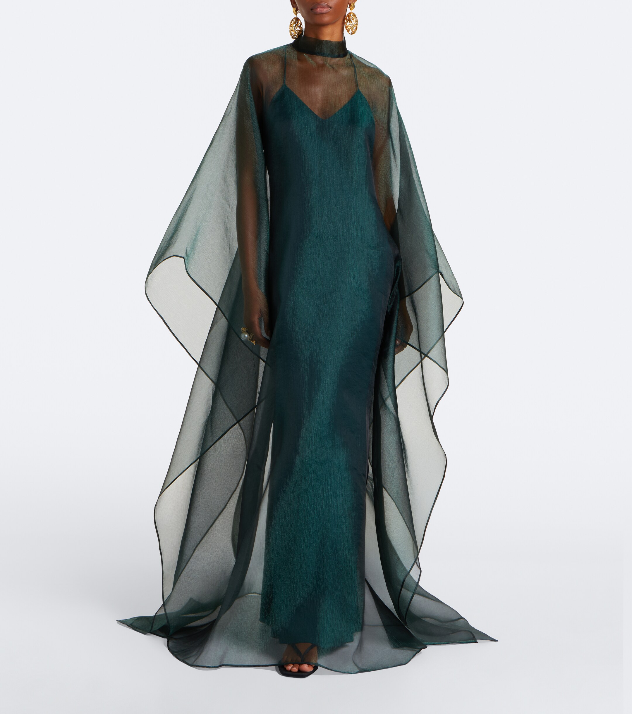 Taller Marmo Taller Marmo Sphinx sheer draped organza kaftan