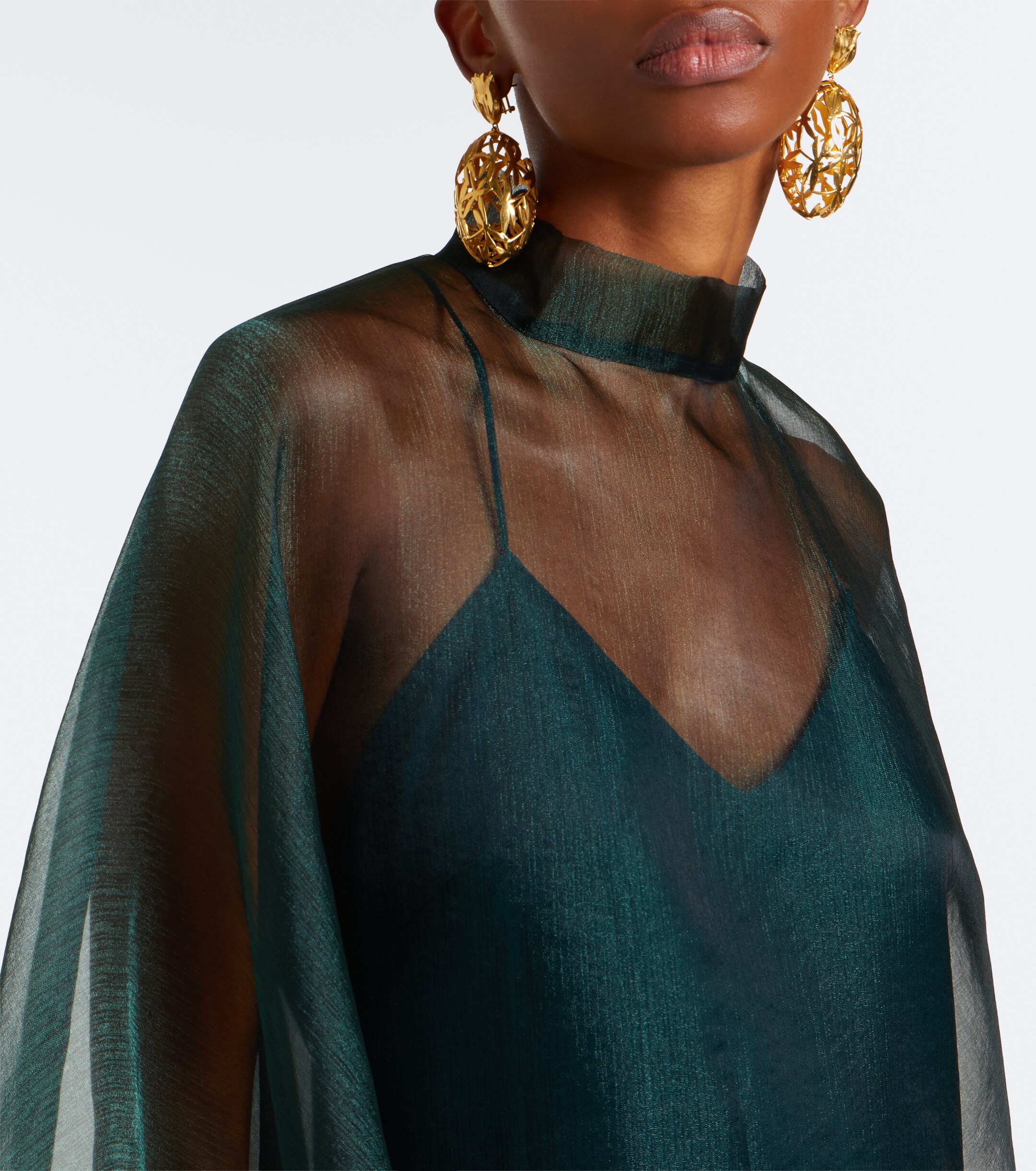 Taller Marmo Taller Marmo Sphinx sheer draped organza kaftan