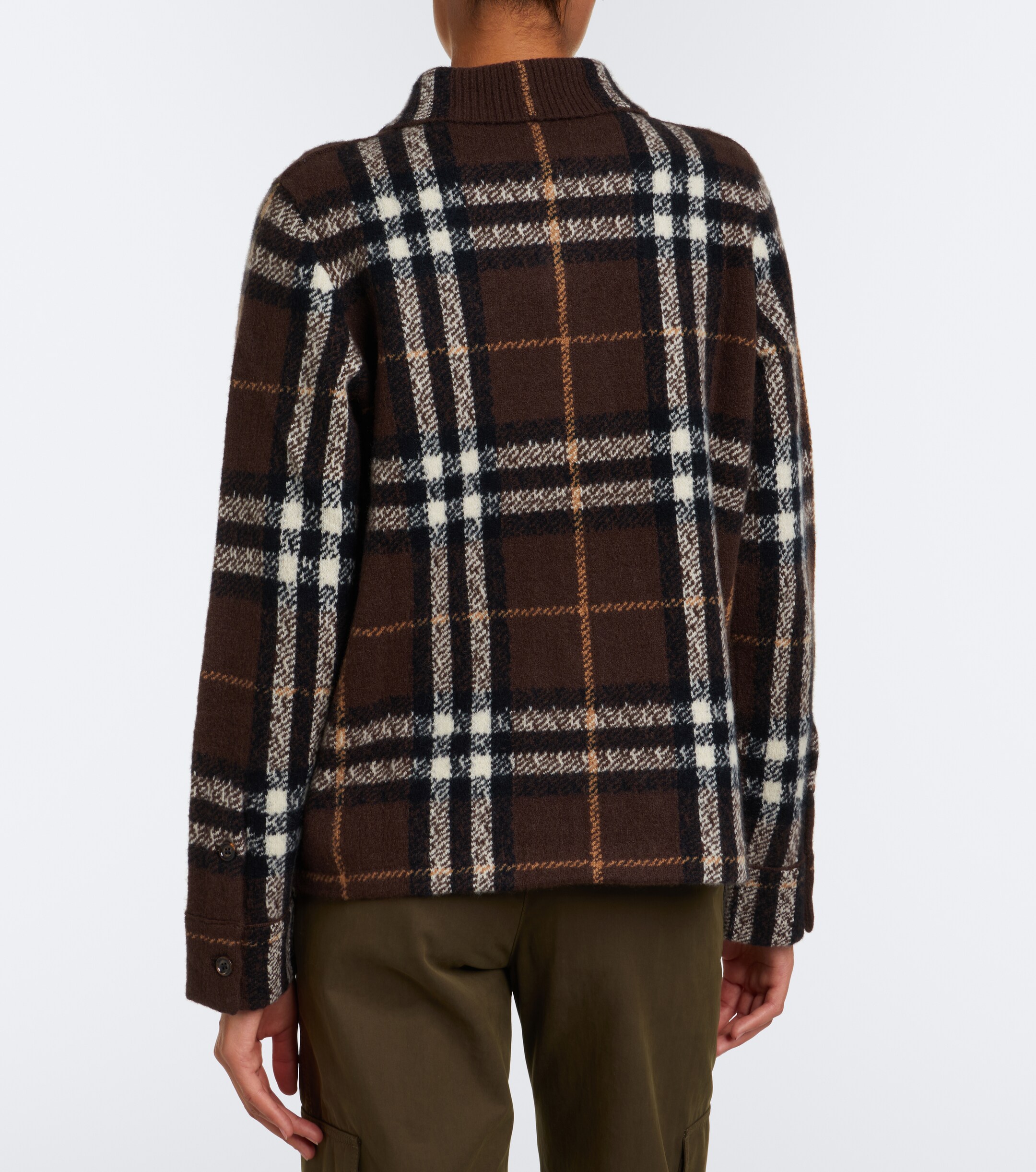 Burberry Burberry Burberry Check intarsia cashmere overshirt
