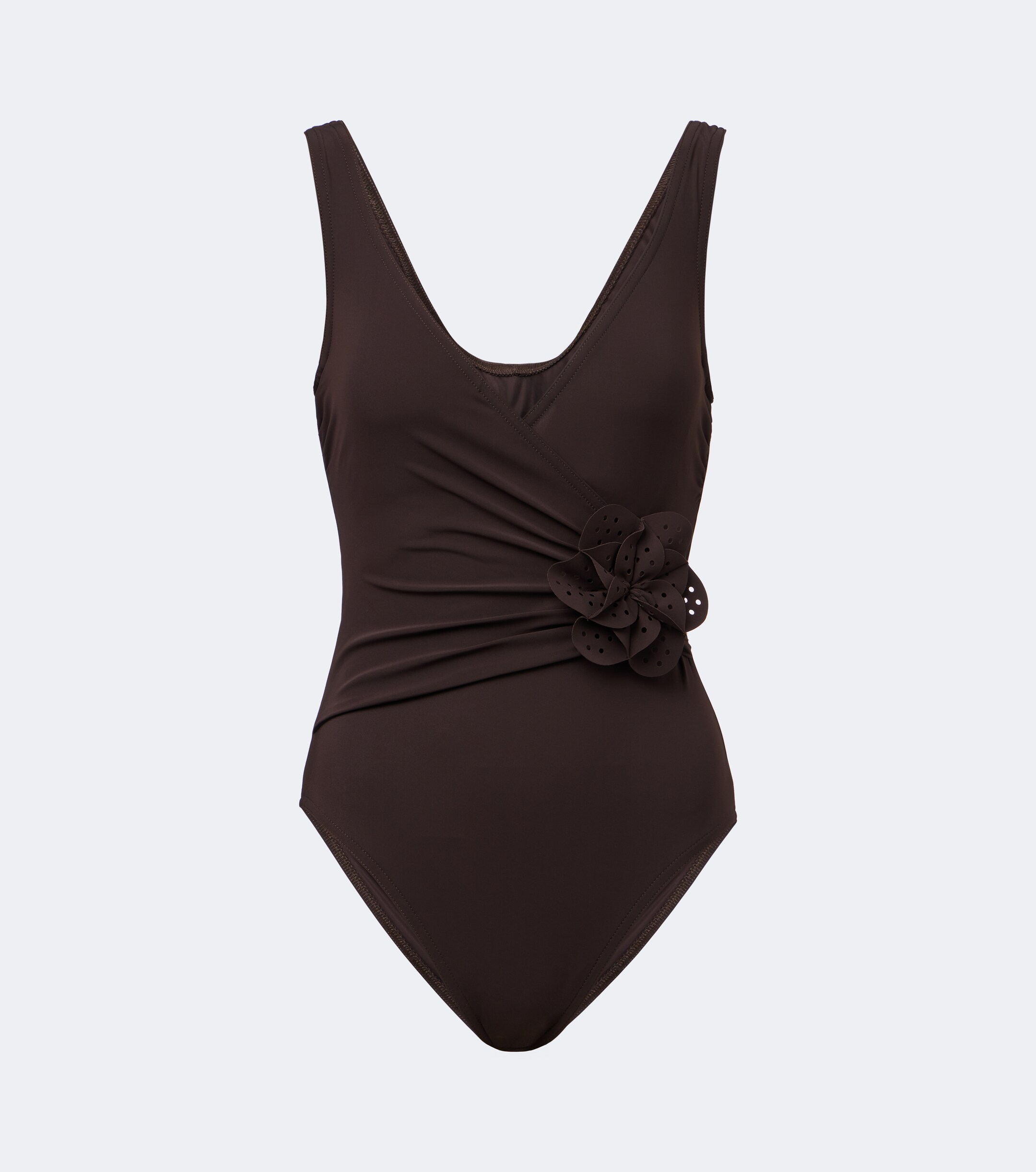 Karla Colletto Karla Colletto Rosetta floral-appliqué gathered swimsuit