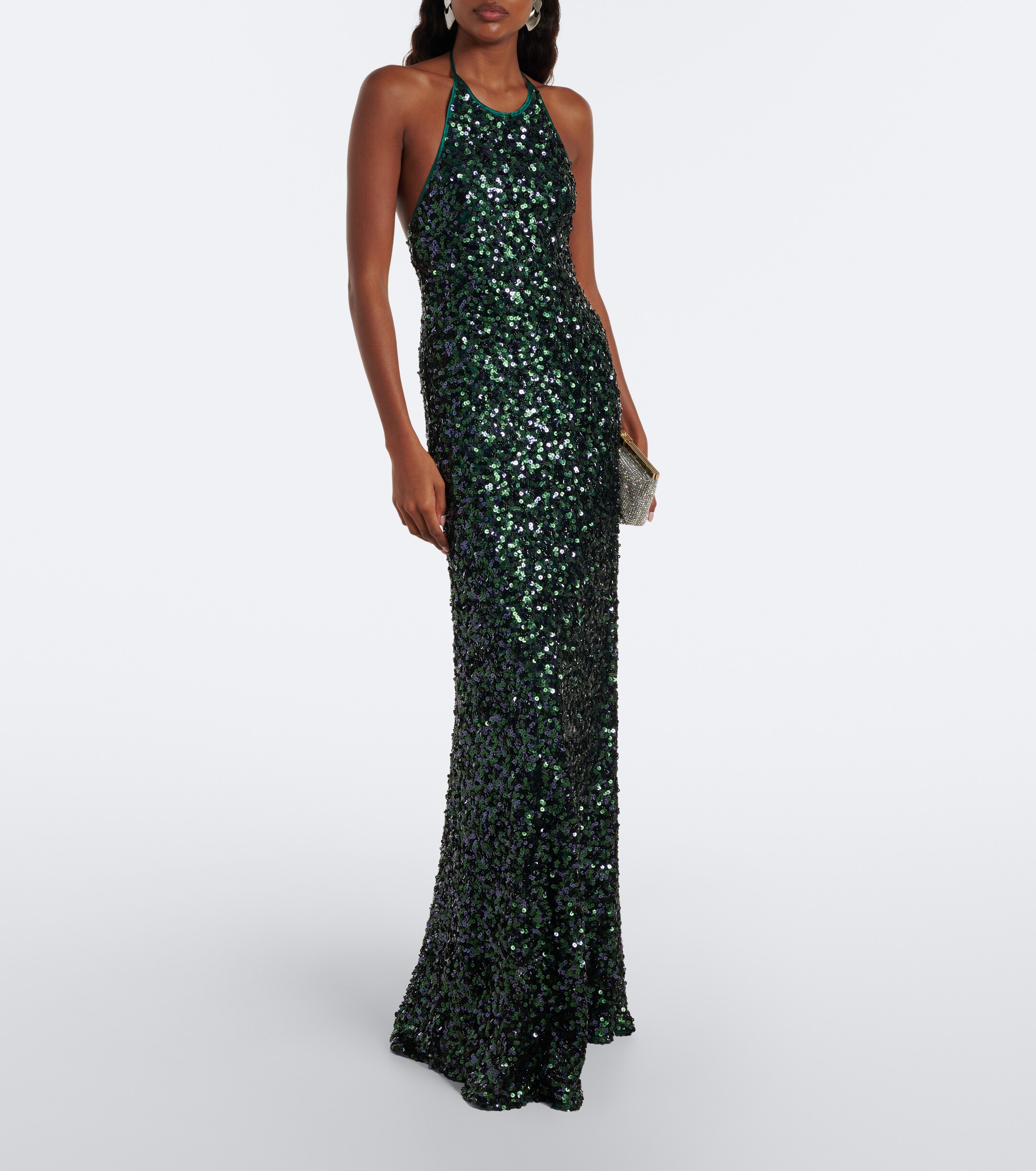 Christopher Esber Christopher Esber Open-back sequined halterneck gown