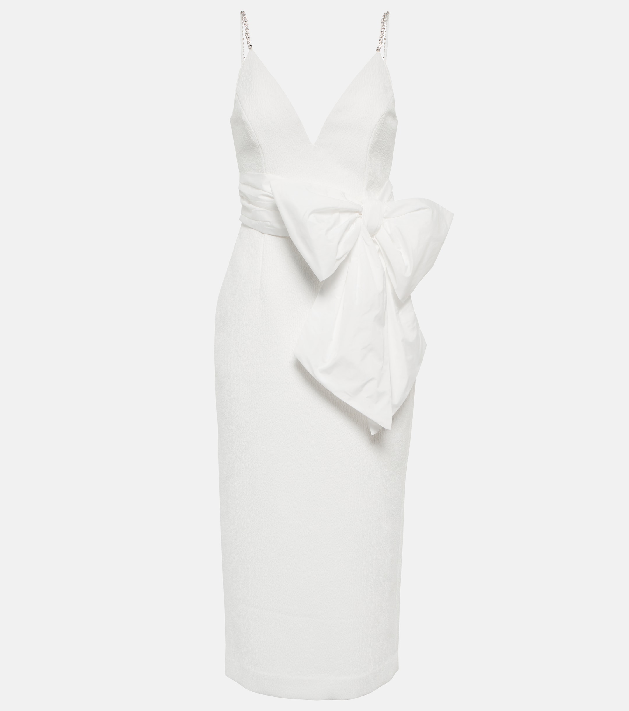 Rebecca Vallance Bridal Genevieve bow-trimmed crêpe midi dress