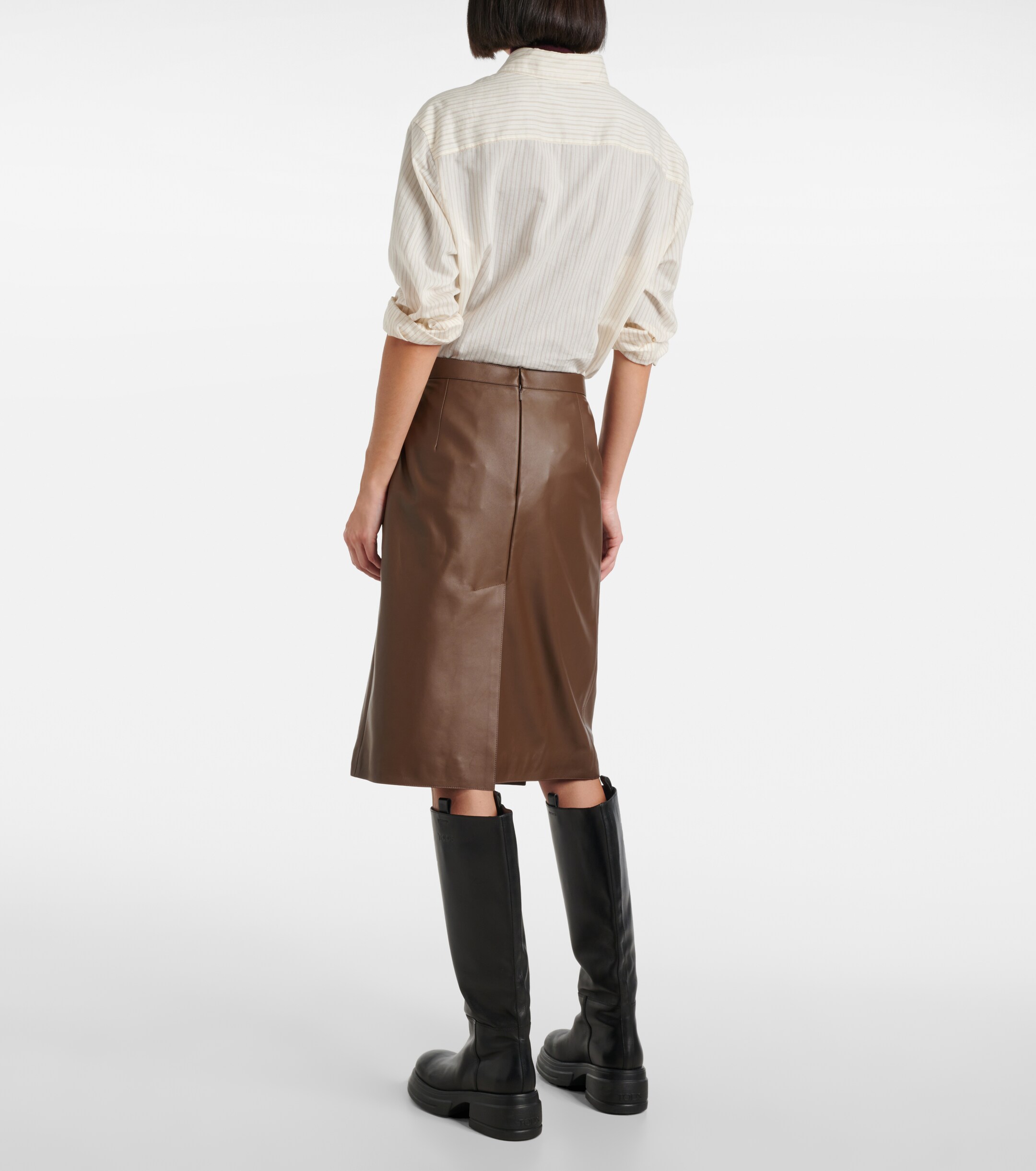 Tod's Leather pencil skirt
