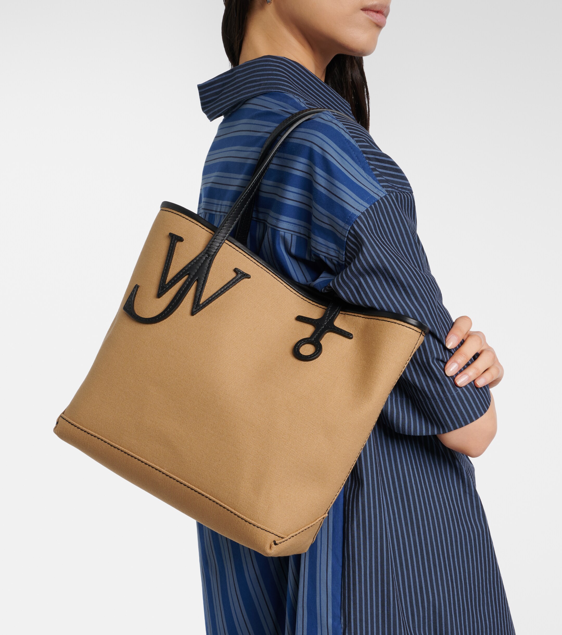 Jw Anderson Leather-trimmed canvas tote bag